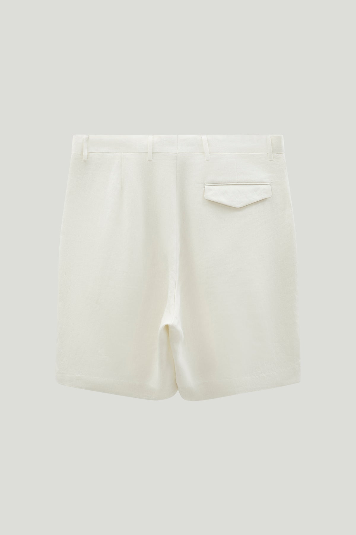 The Linen Twill Bermuda Shorts - ivory