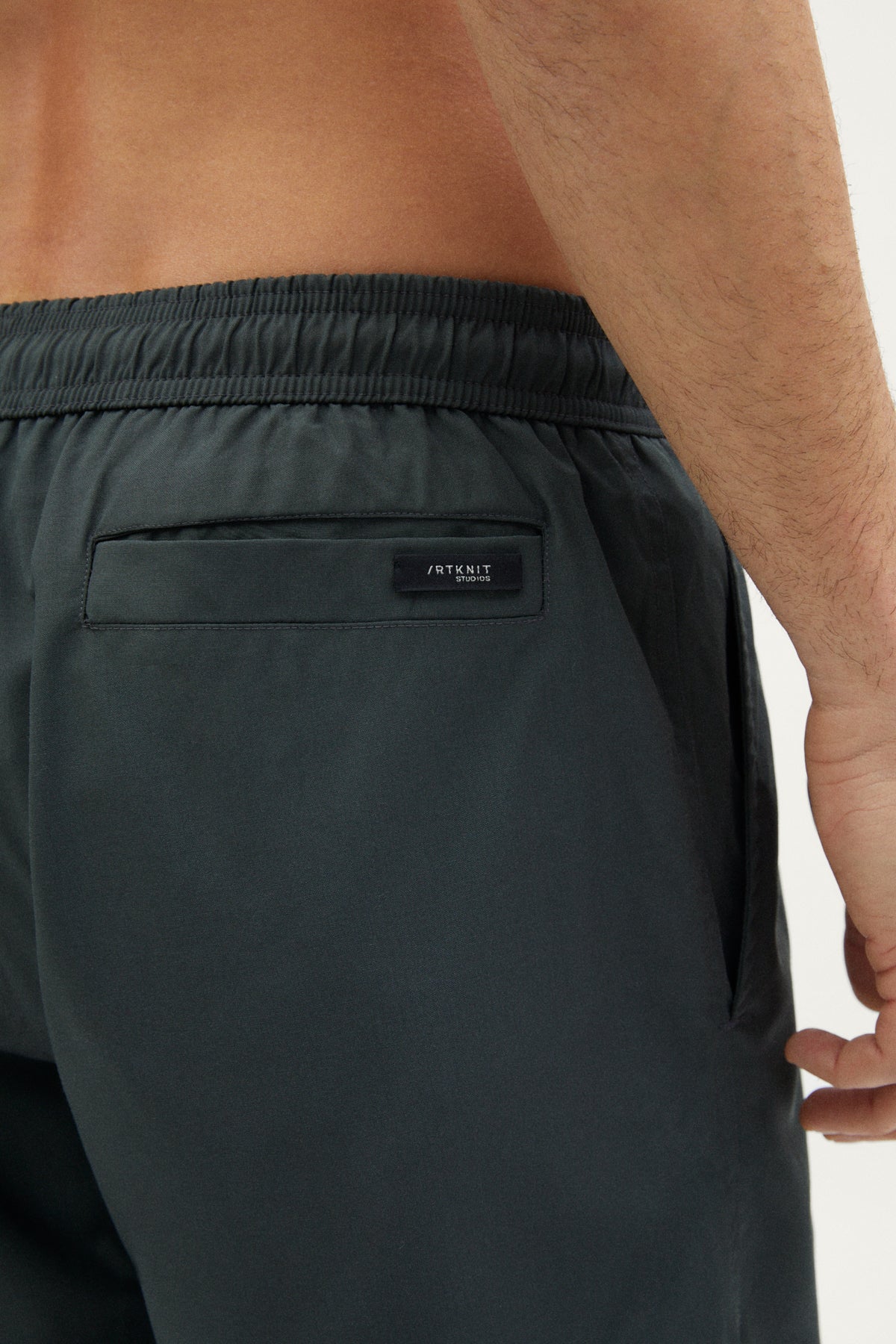 the merino wool swim shorts dark military green