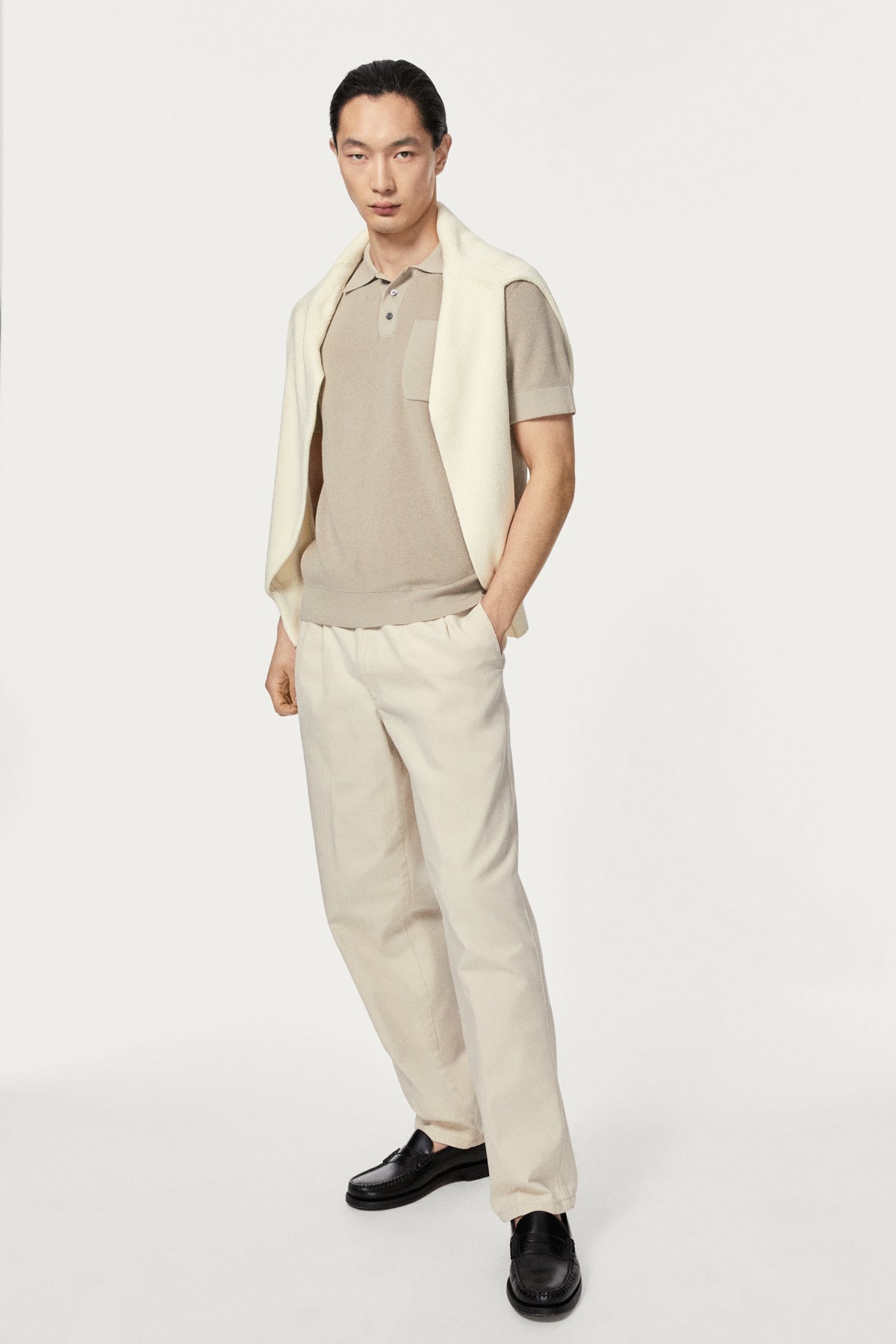 The Organic Cotton Ribbed Polo Shirt hay