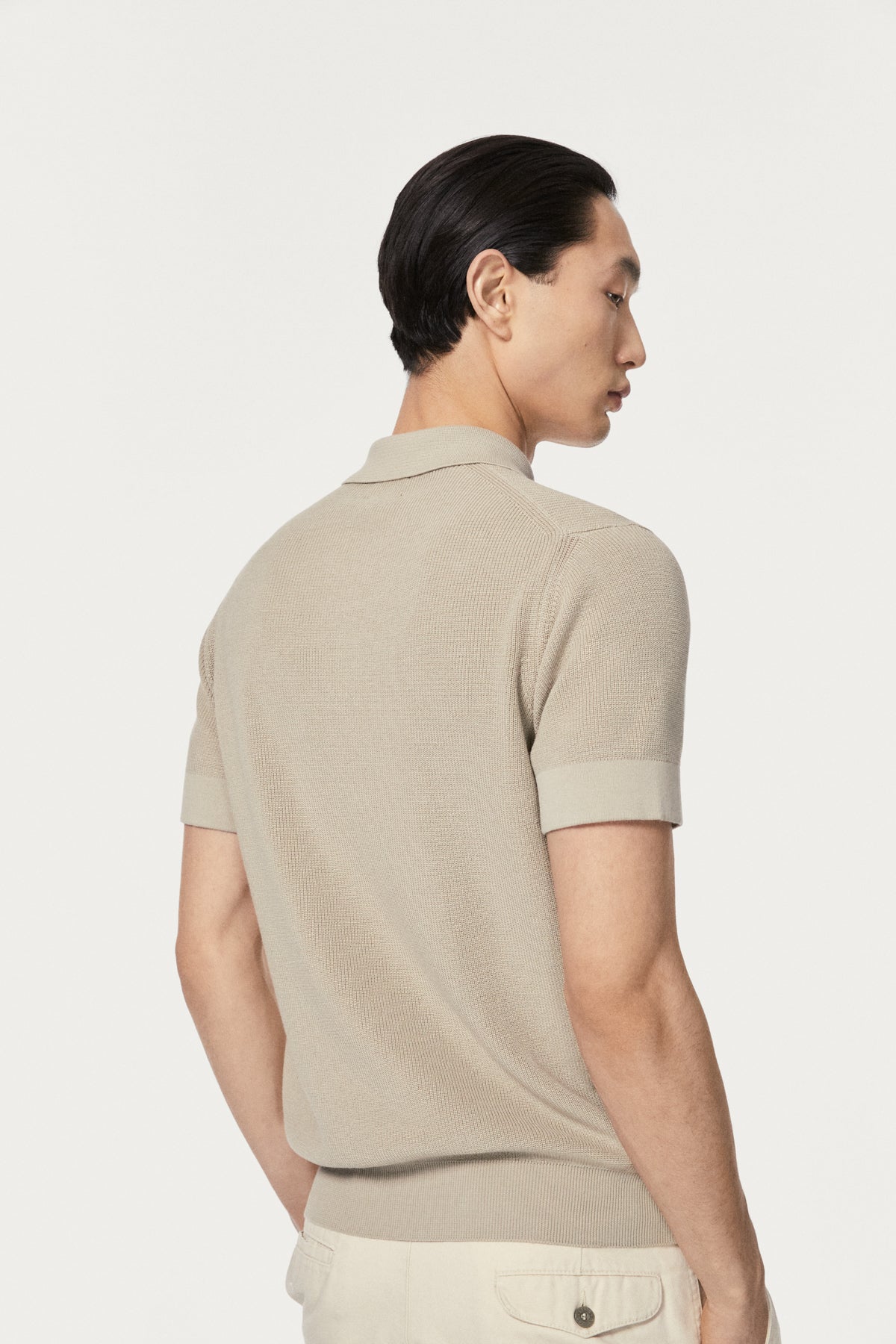 The Organic Cotton Ribbed Polo Shirt hay