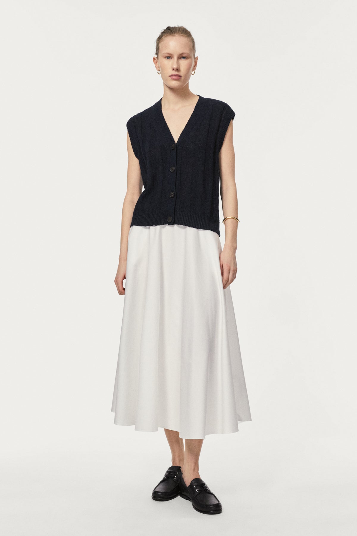 The Upcycled Linen Vest - Blue