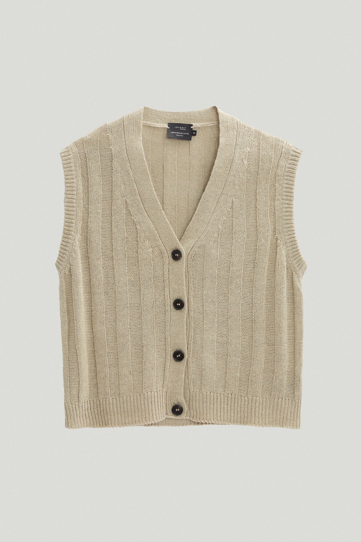 the upcycled linen vest undyed greige