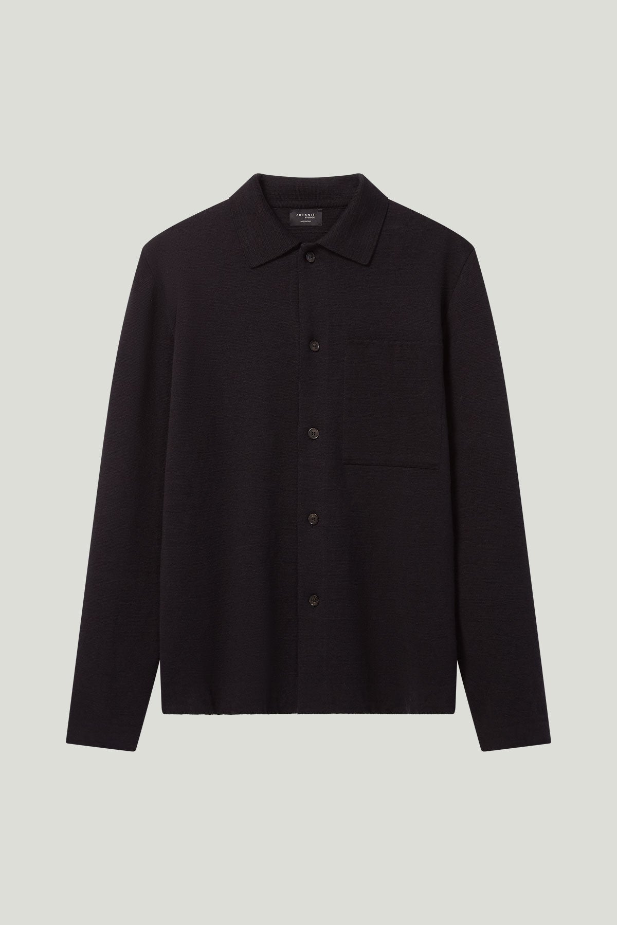 The Linen Cotton Lightweight Overshirt black
