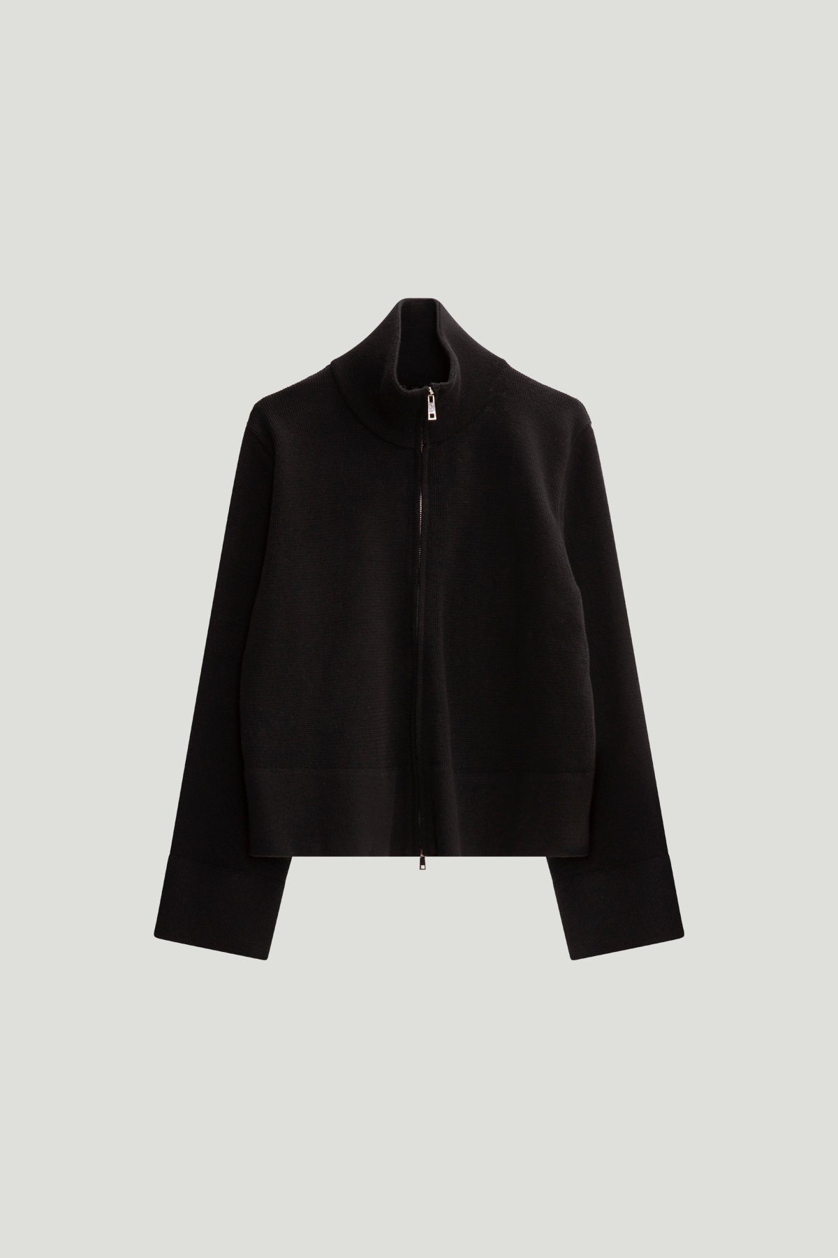 The Merino Wool Full-zip jacket - black