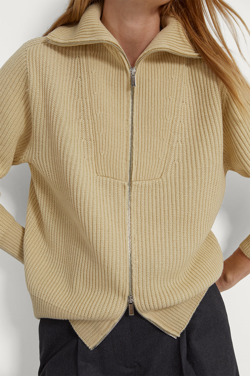 The Merino Wool Full-Zip Cardigan Ginger