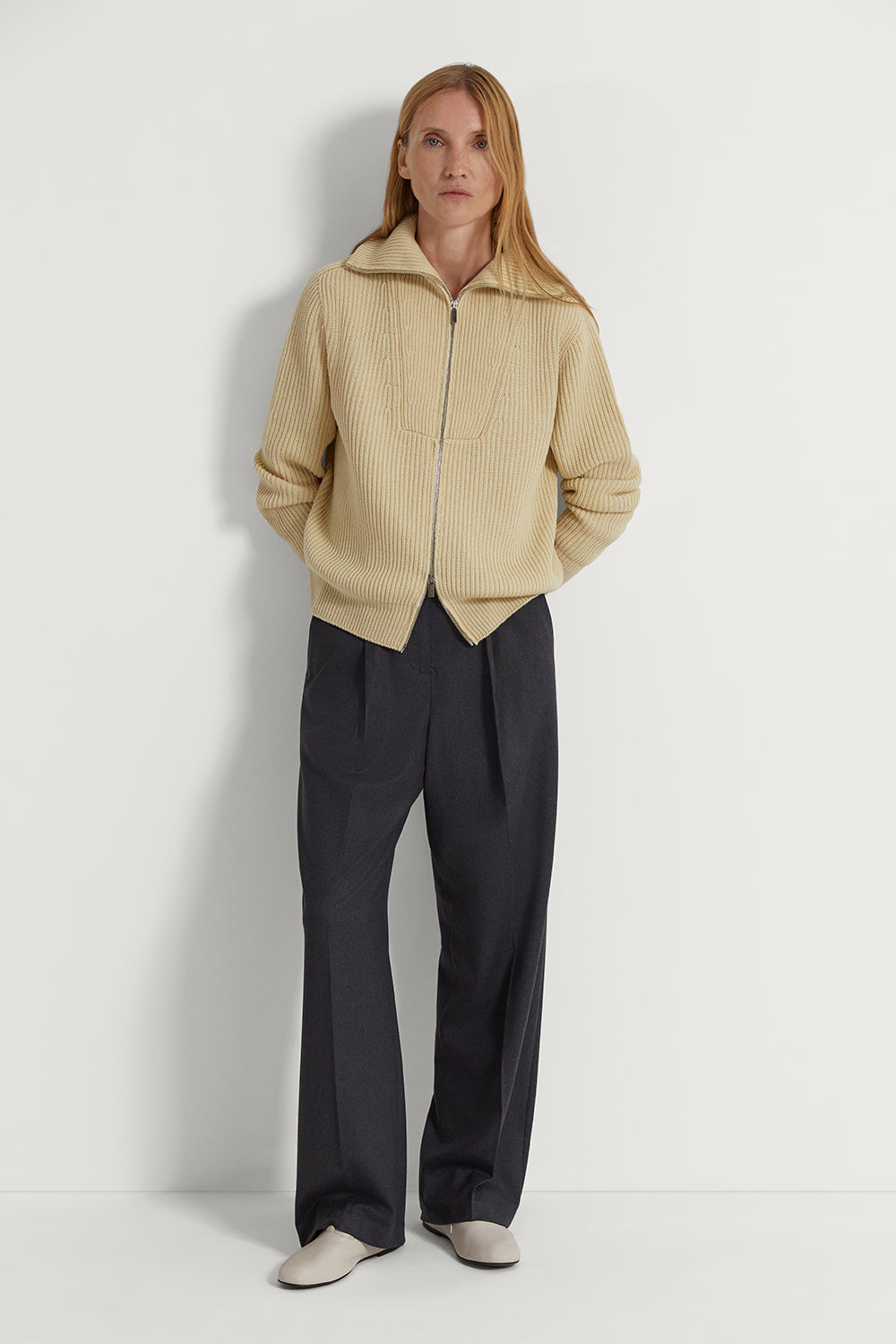 The Merino Wool Full-Zip Cardigan Ginger