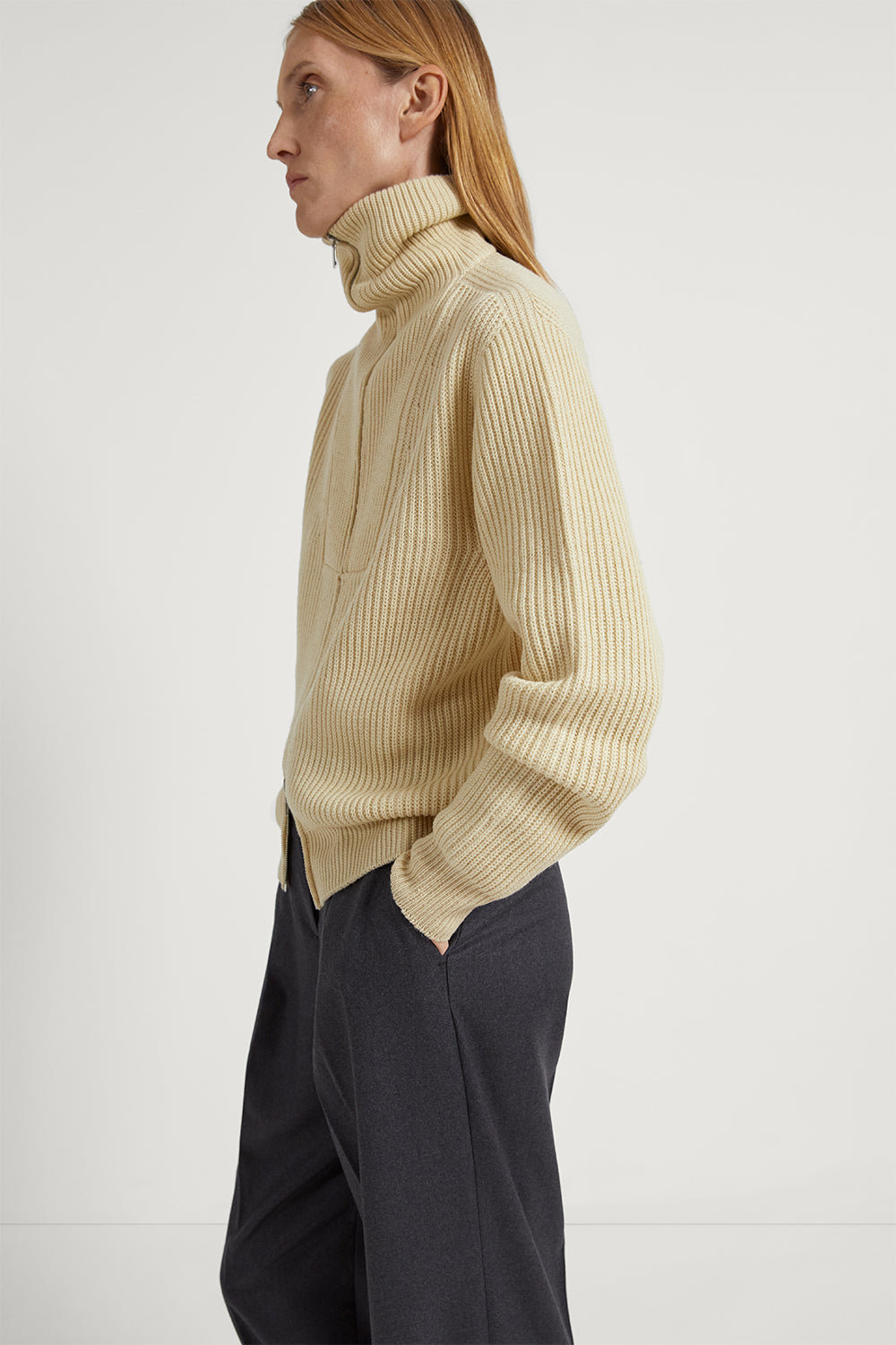 The Merino Wool Full-Zip Cardigan Ginger