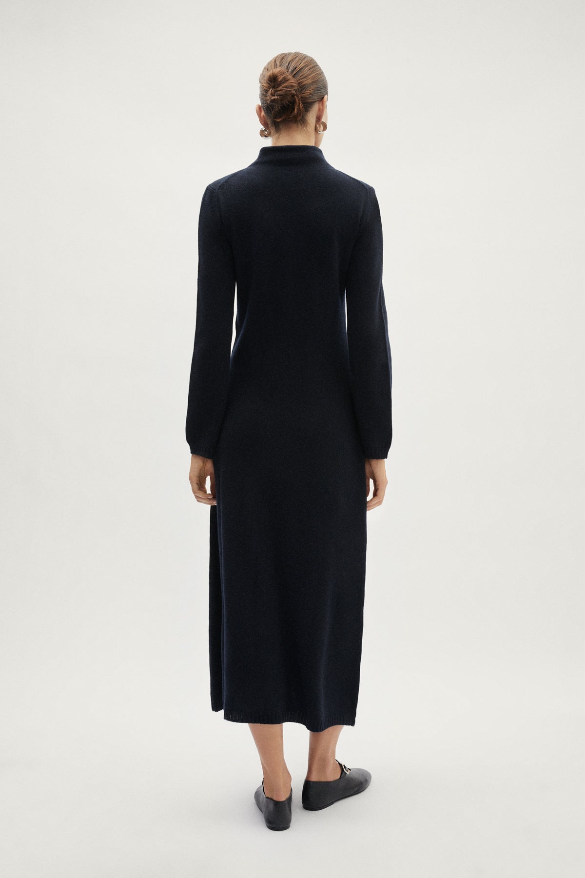 The Woolen Flared Dress - blue