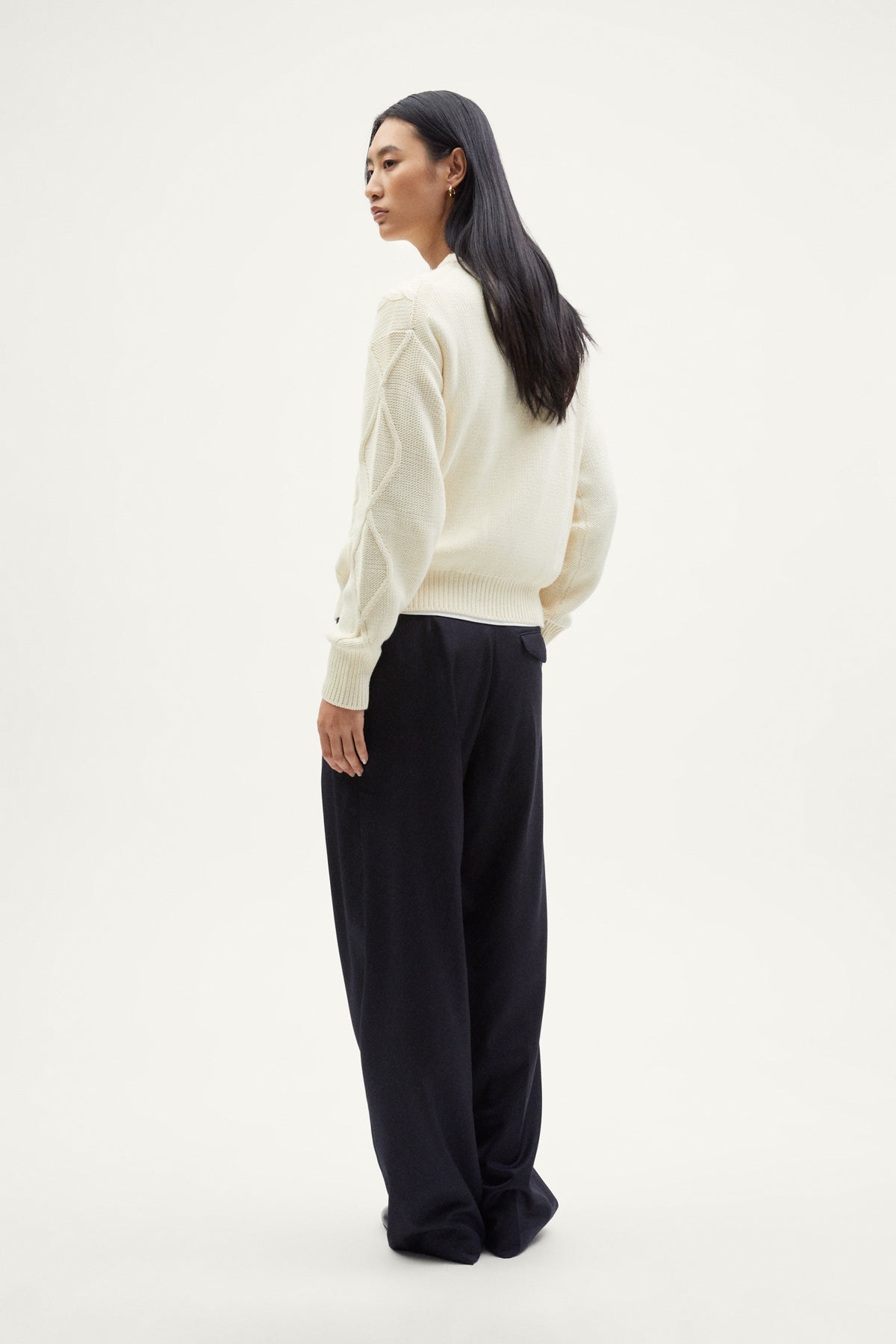 The Organic Cotton Aran Tricot Sweater milk white