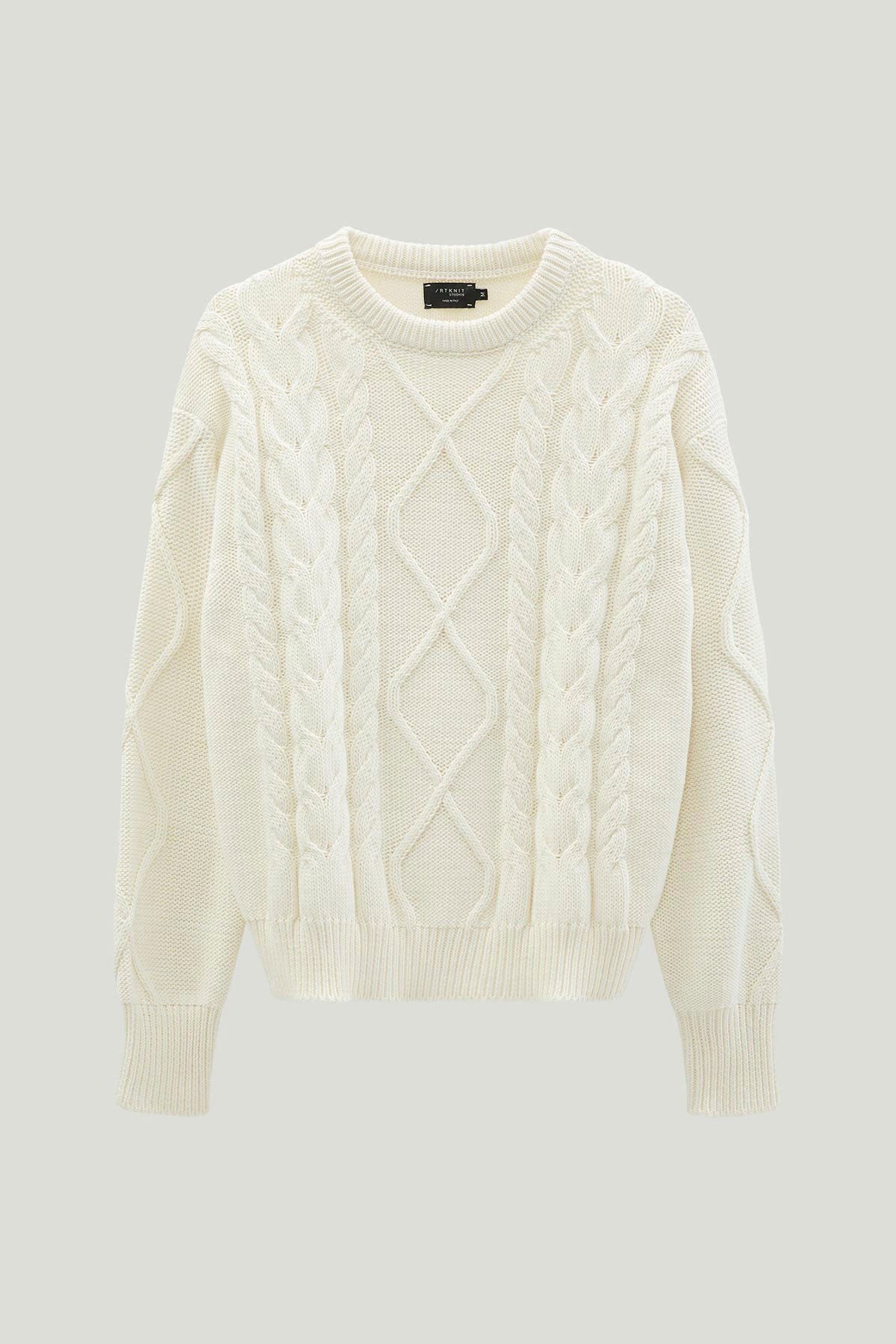The Organic Cotton Aran Tricot Sweater milk white