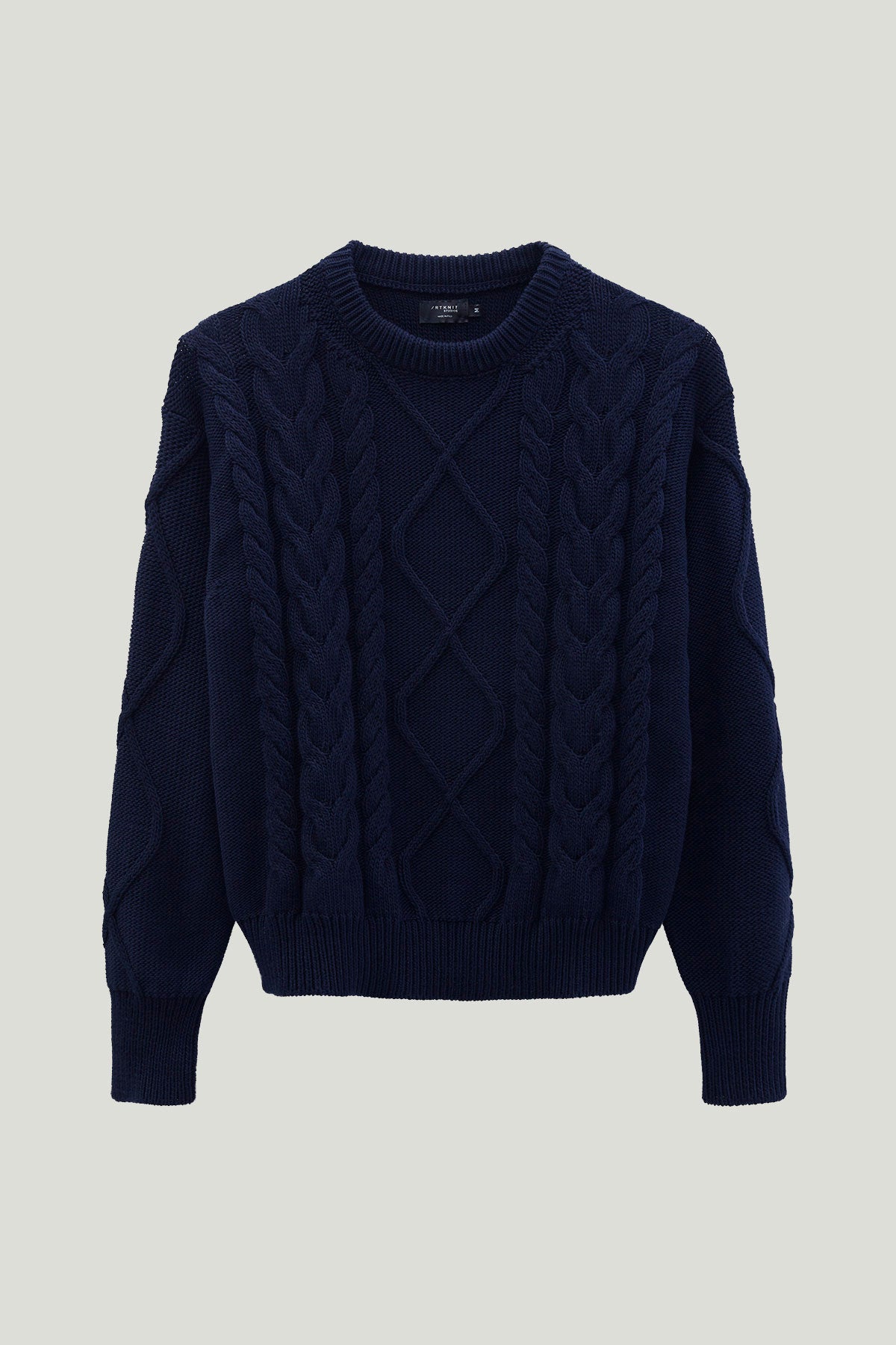 The Organic Cotton Aran Tricot Sweater blue