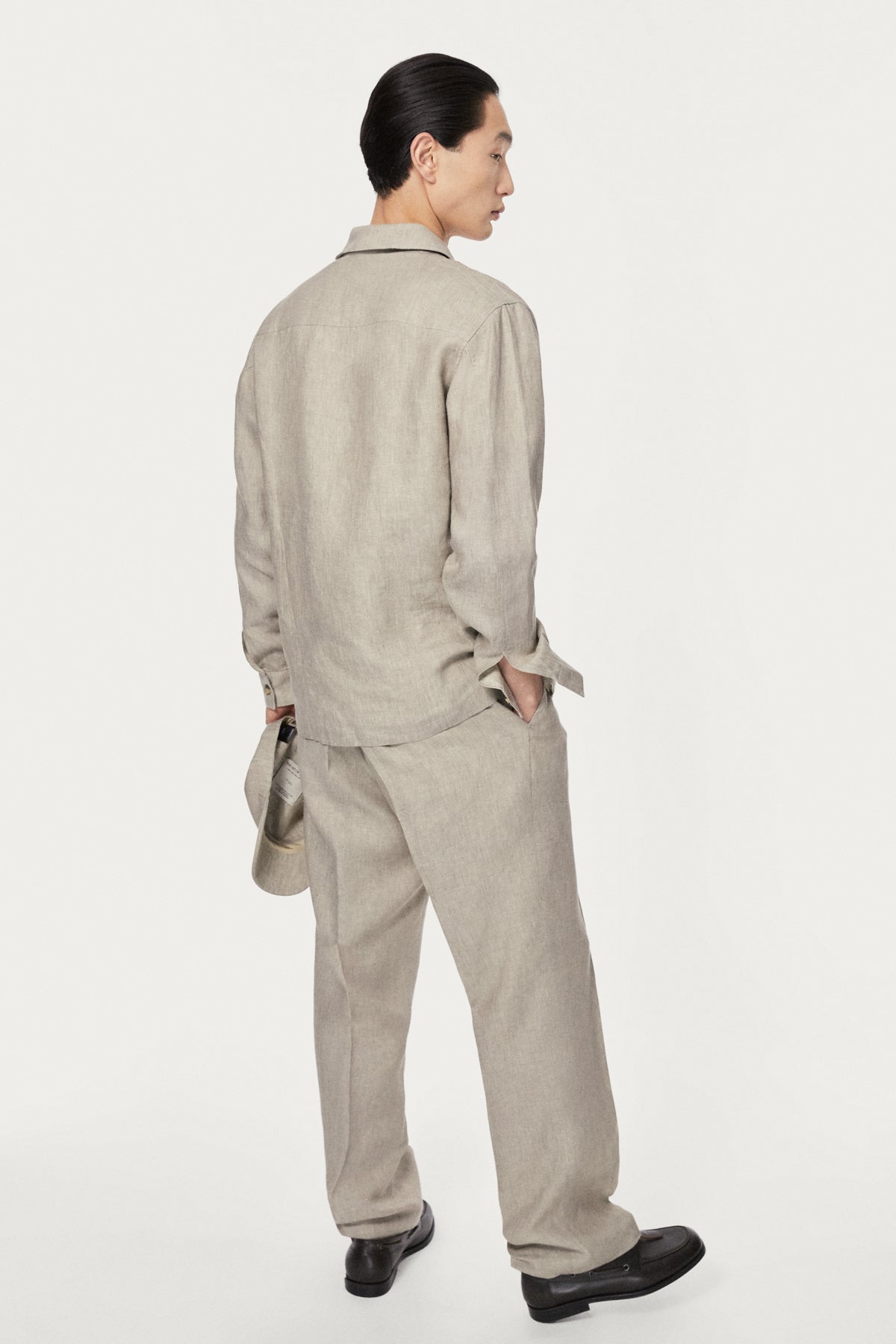 The Linen Twill Overshirt - hay