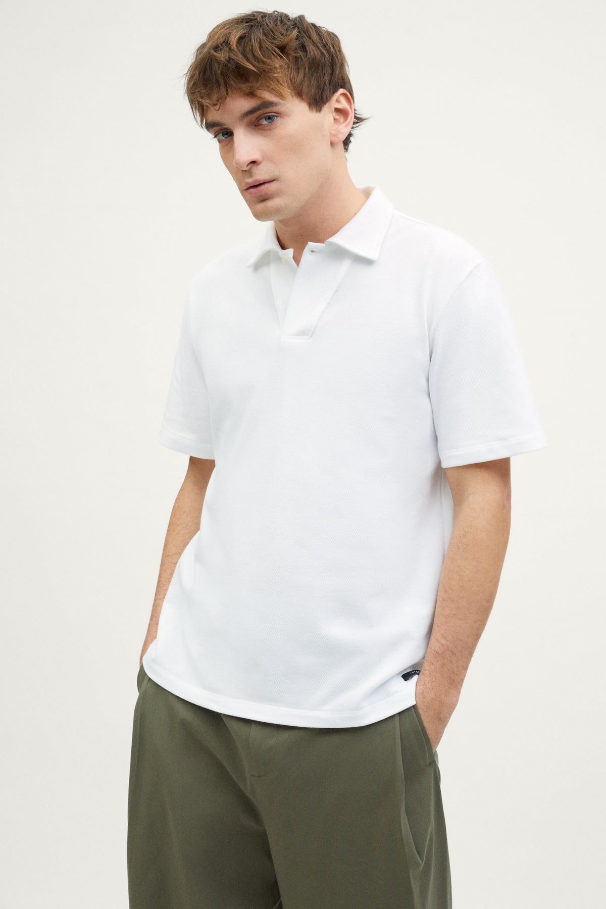 The Organic Cotton Piqué Short Sleeve Polo off white