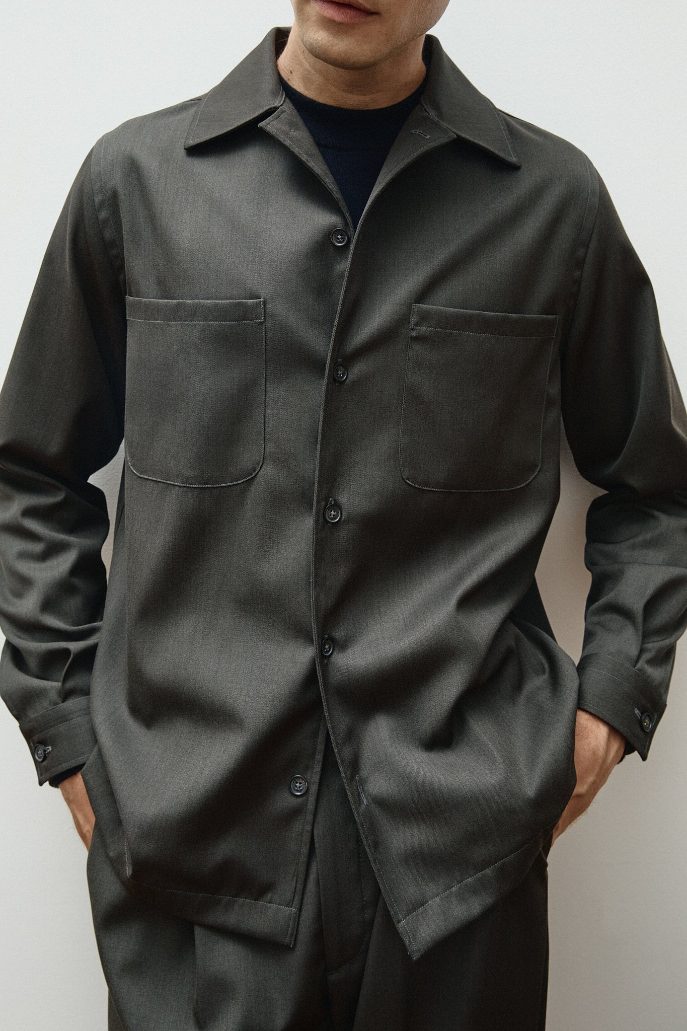 Overshirt aus Wolltwill