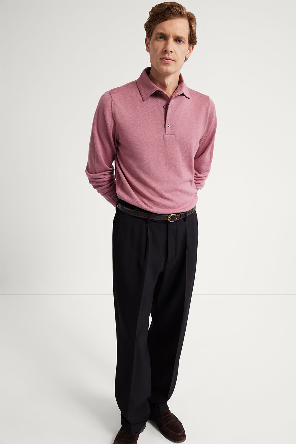 The Merino Wool Sartorial Polo Mauve