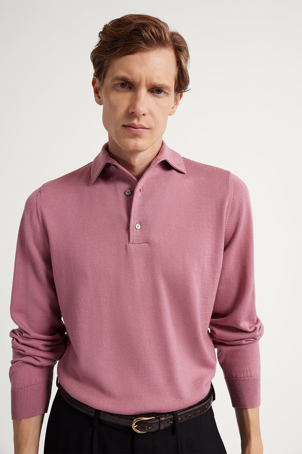 The Merino Wool Sartorial Polo Mauve