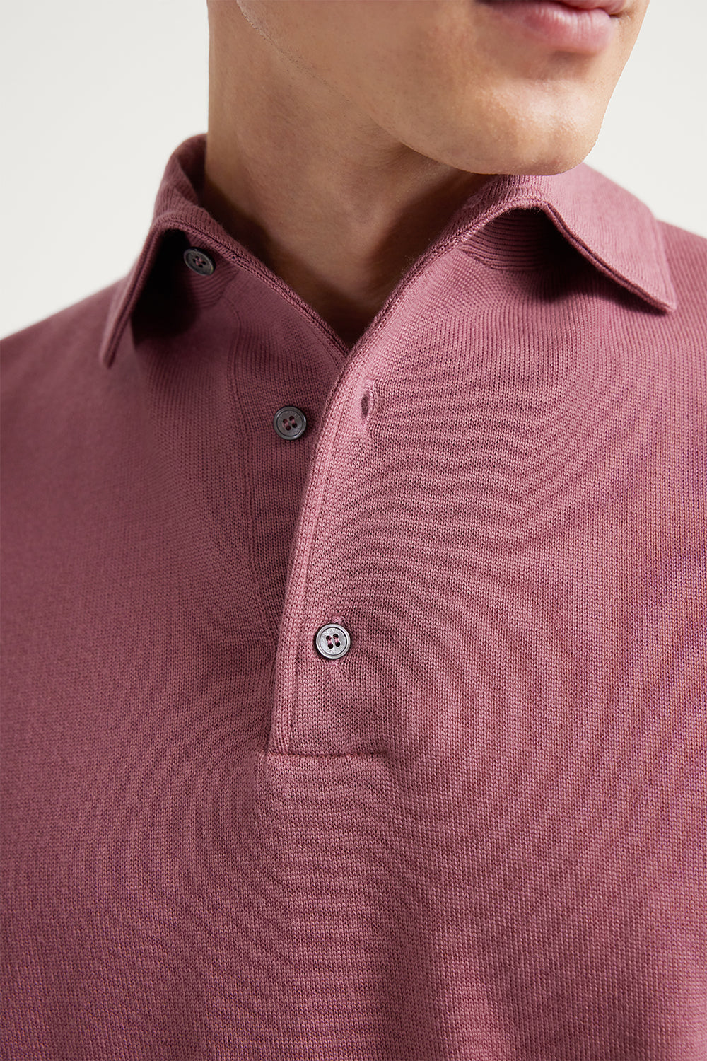 The Merino Wool Sartorial Polo Mauve