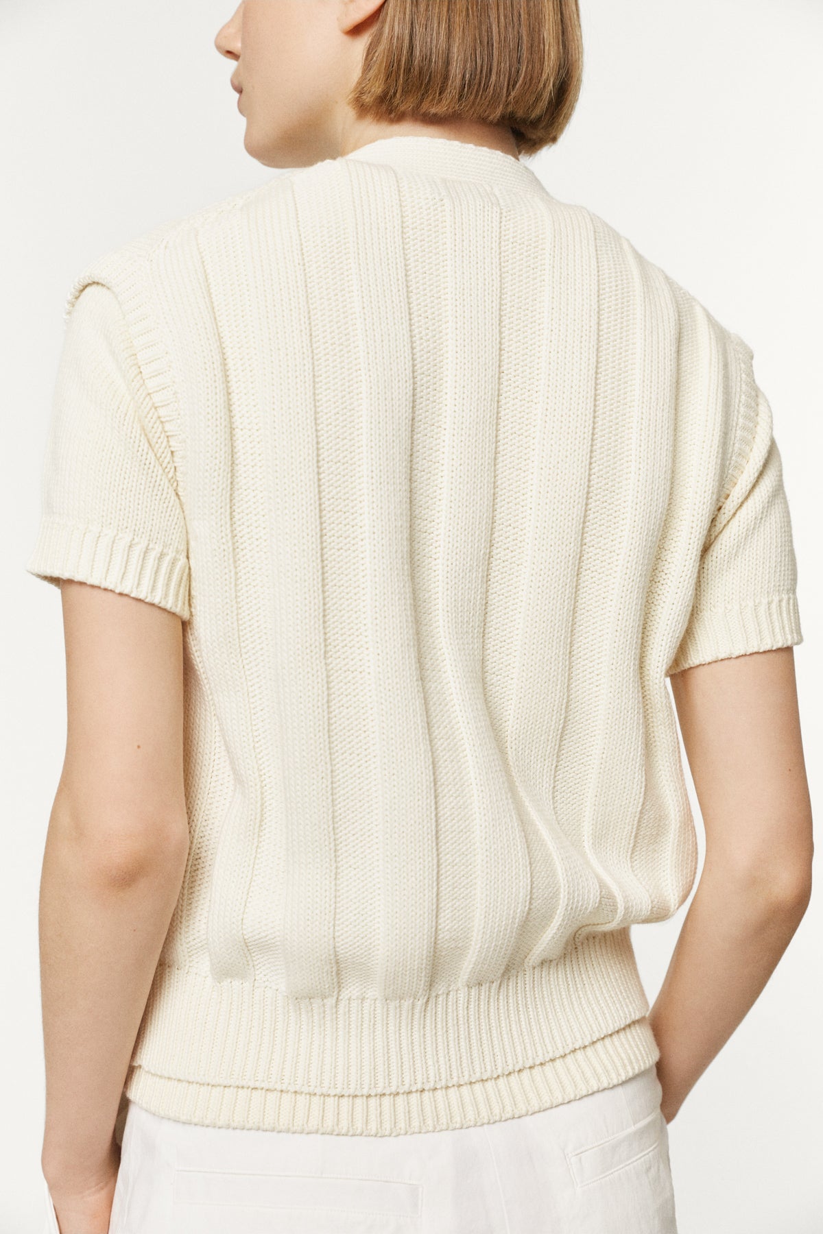 Gilet en Coton biologique à côtes plates et tricotées