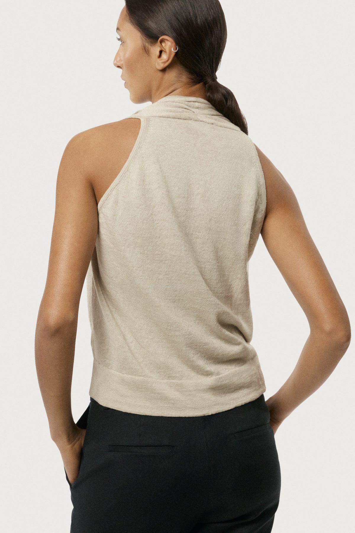 The Linen Cotton Wrap Top Hay