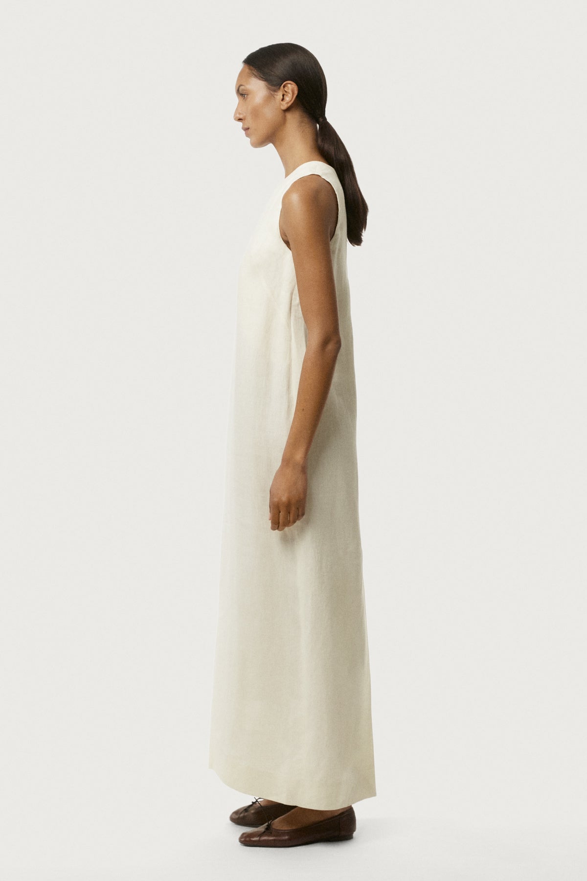 The Linen Twill Long Dress