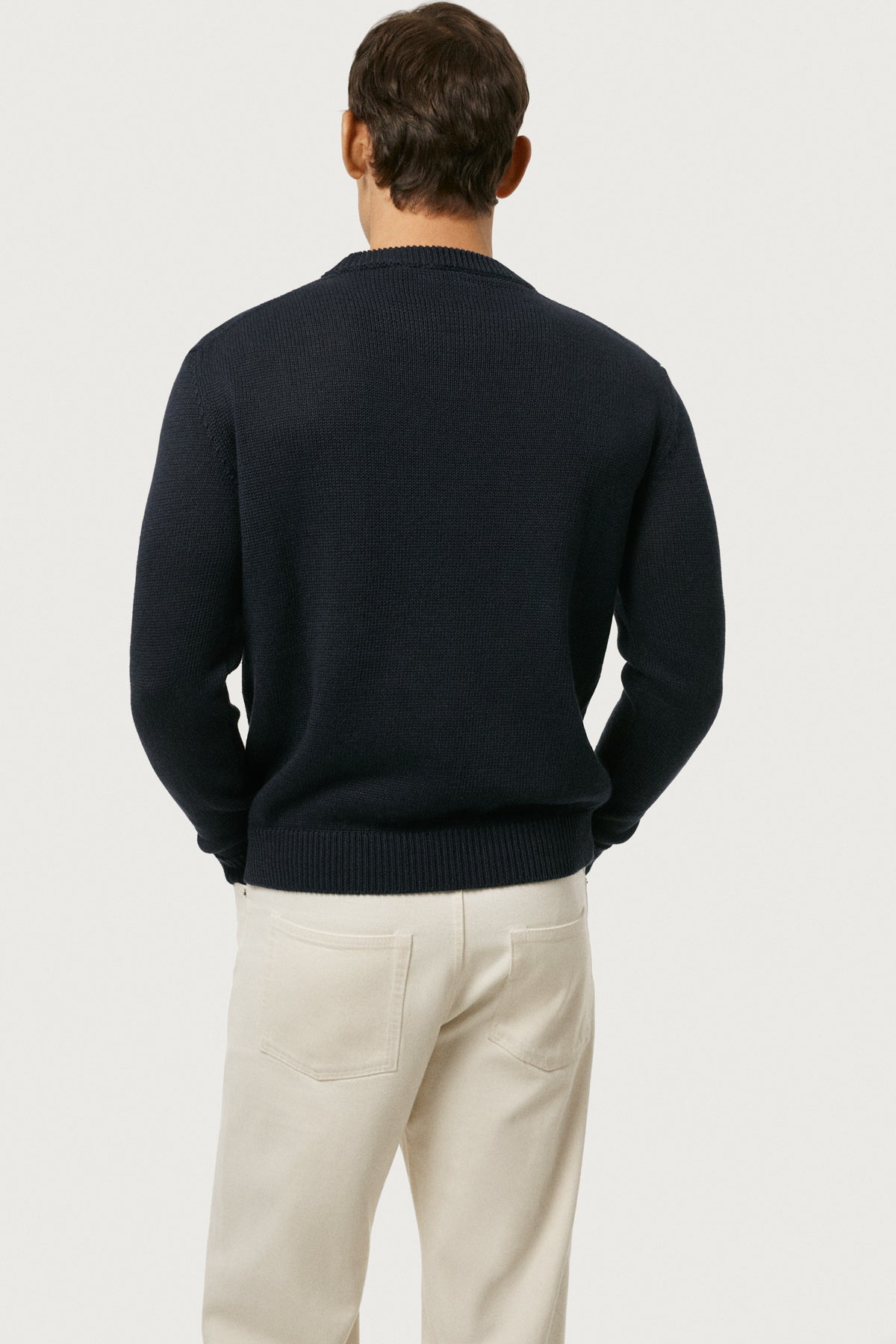 The Linen Cotton Crewneck Navy Blue