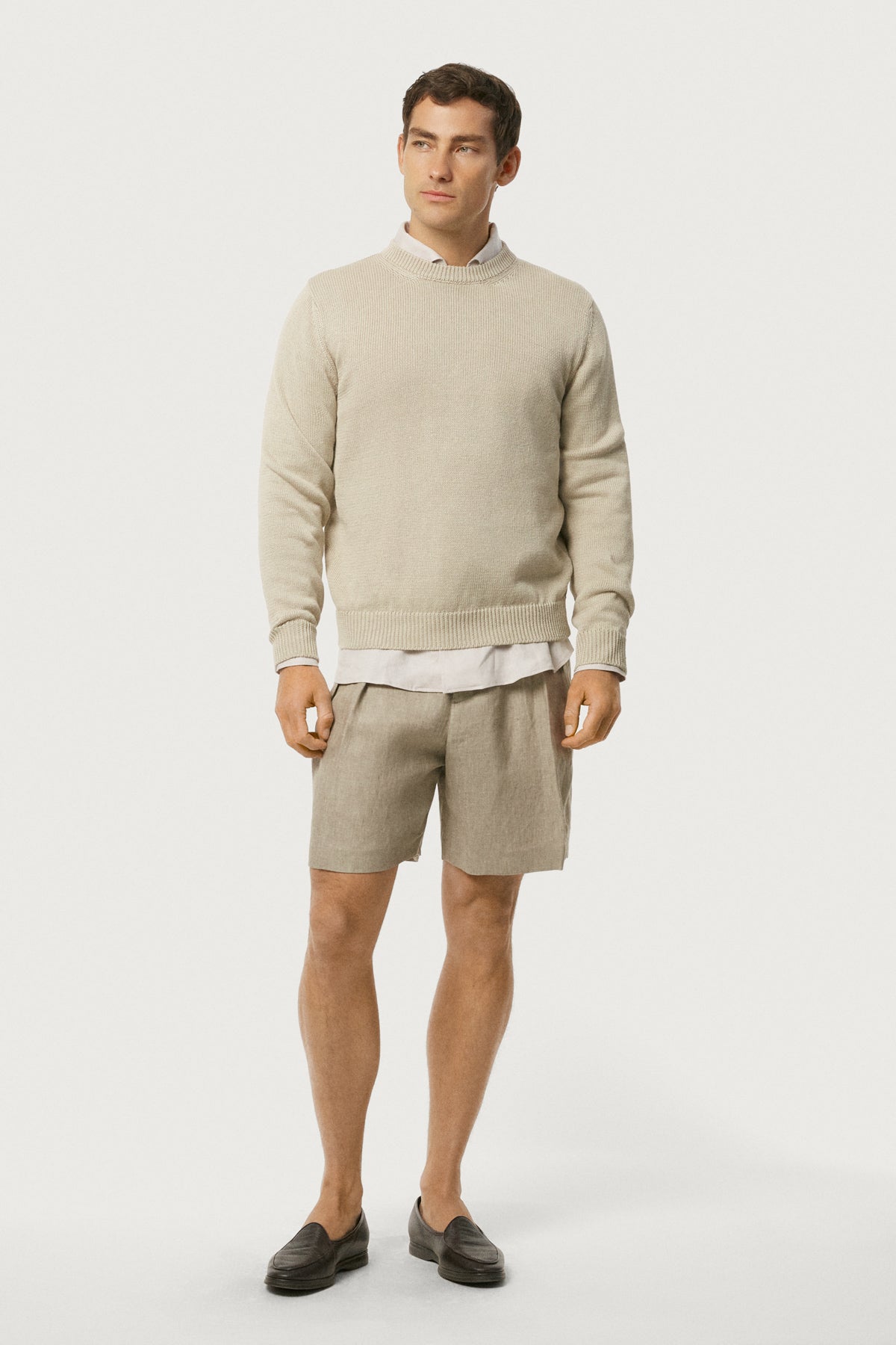 The Linen Cotton Crewneck Hay