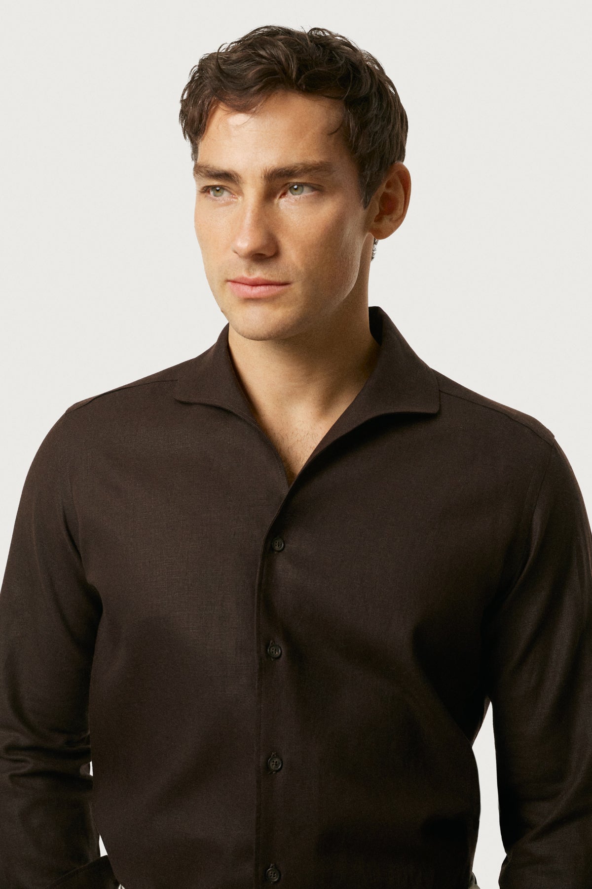 The Pure Linen Resort Shirt Cafe Noir