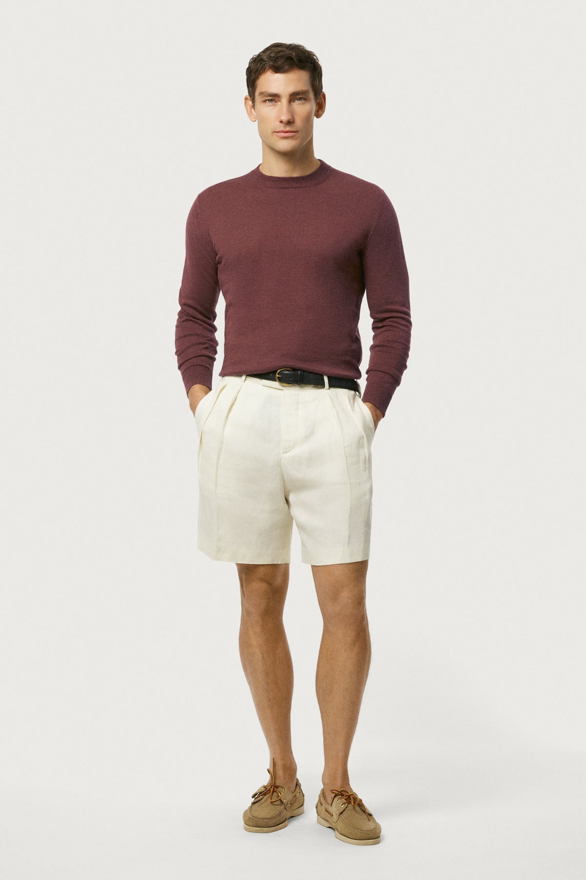 The Linen Cotton Knit Sweater Mahogany