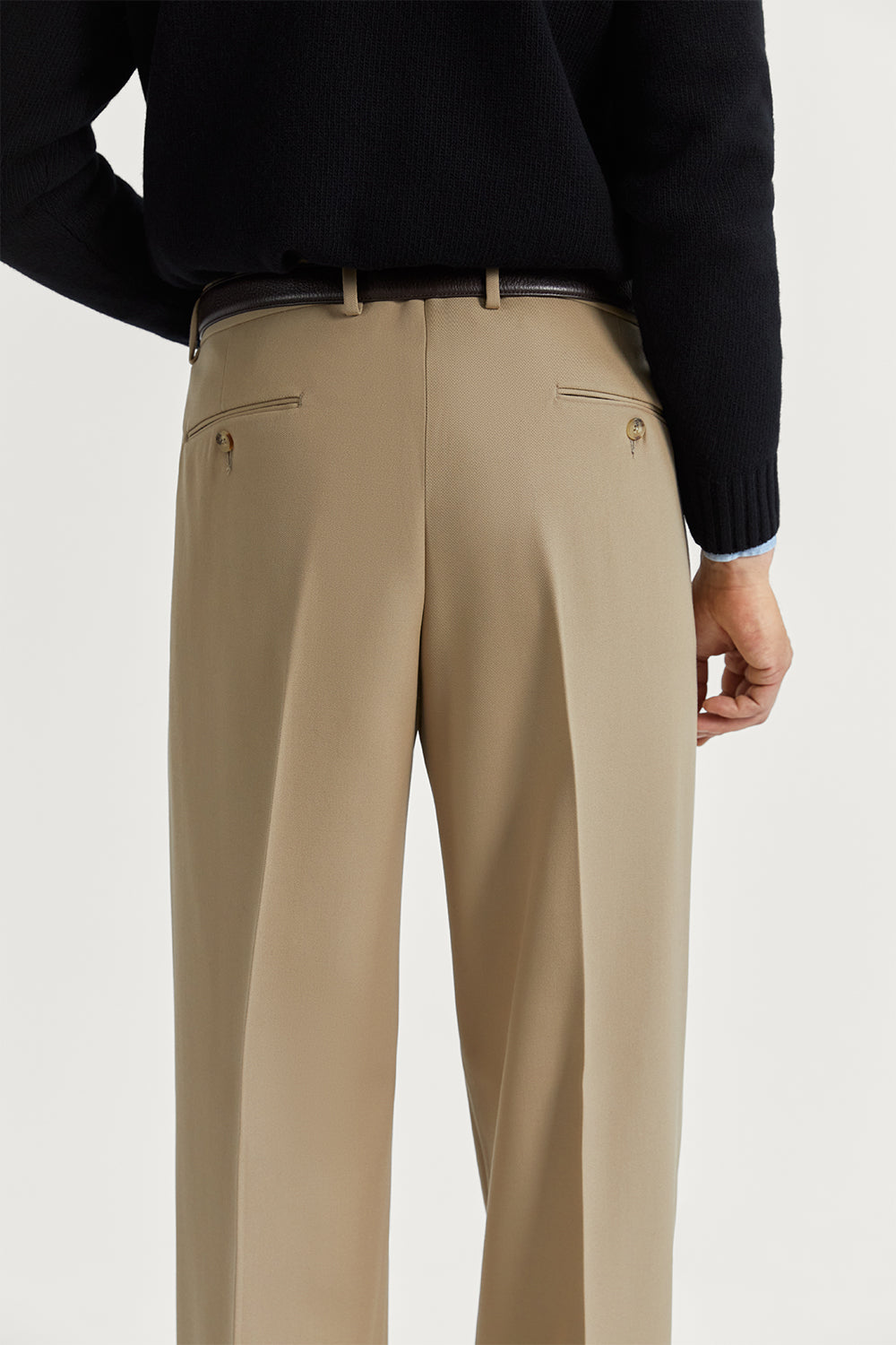 The Wool Gabardine Wide Pants Camel