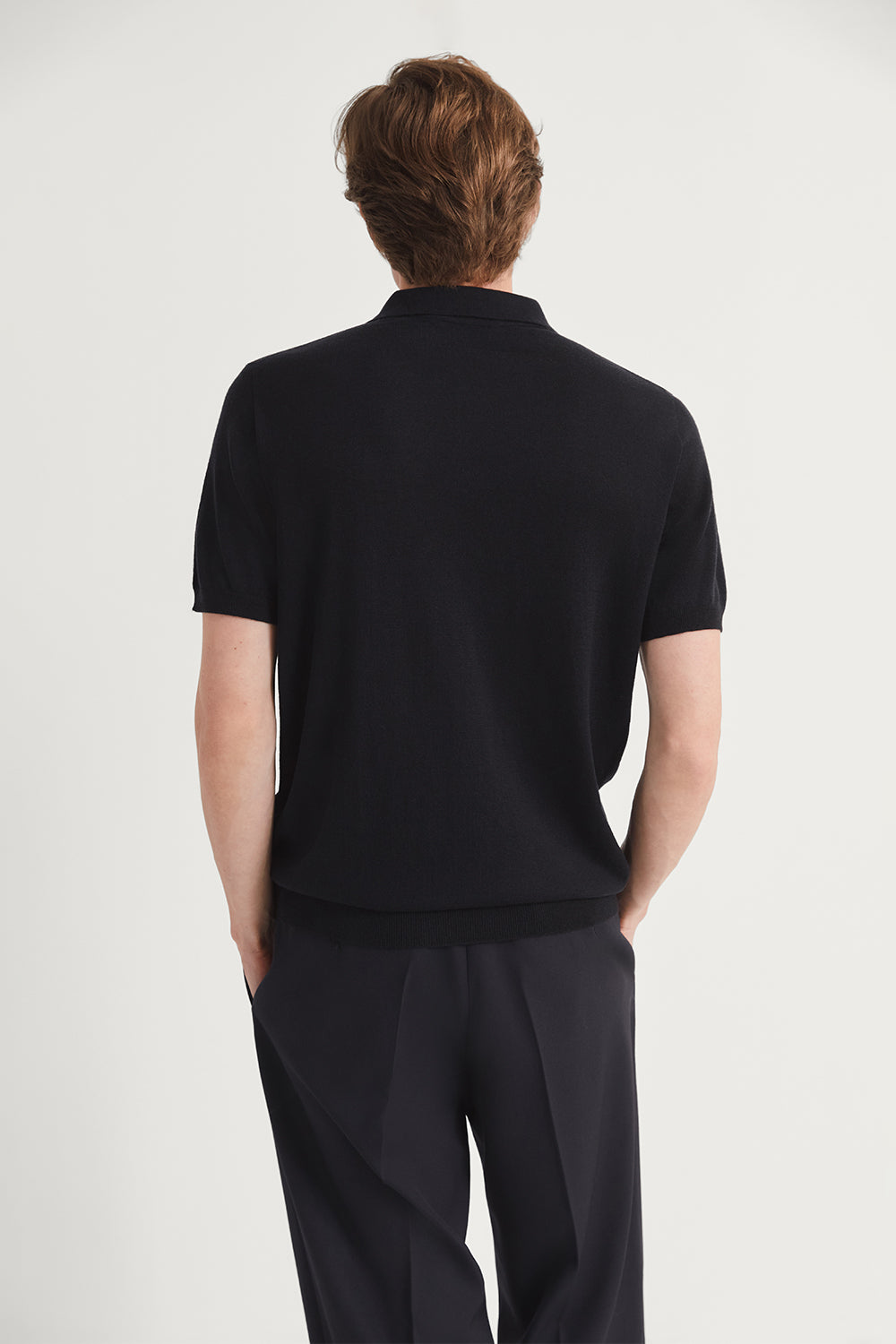 The Ultrasoft Wool Short Sleeve Polo Midnight Blue