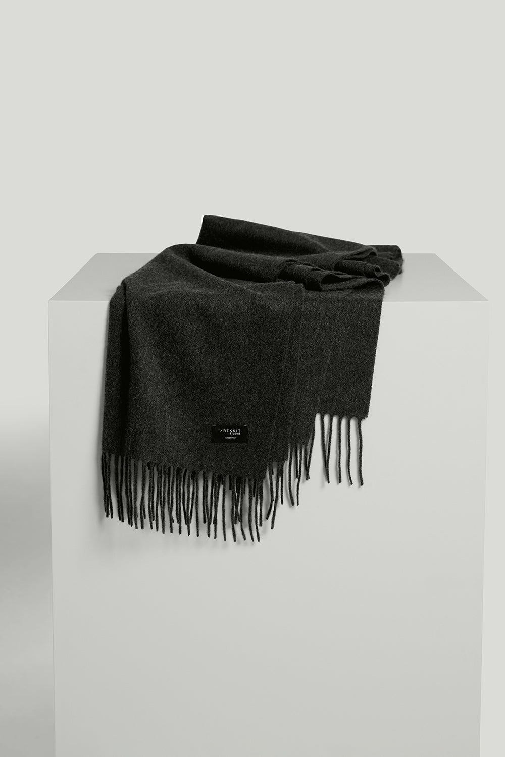 The Upcycled Oversized Cashmere Scarf Dark Grey