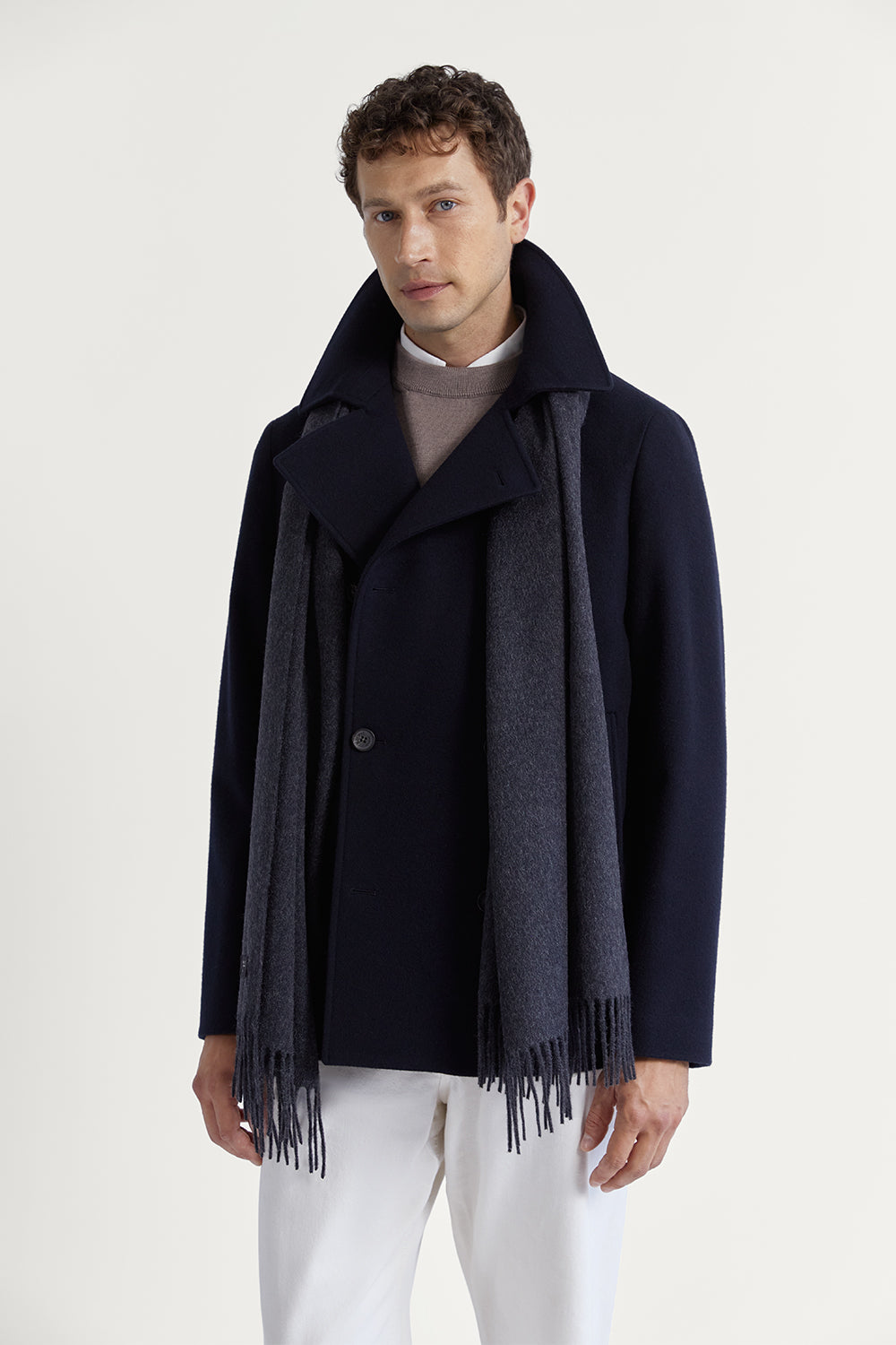The Upcycled Oversized Cashmere Scarf Dark Grey