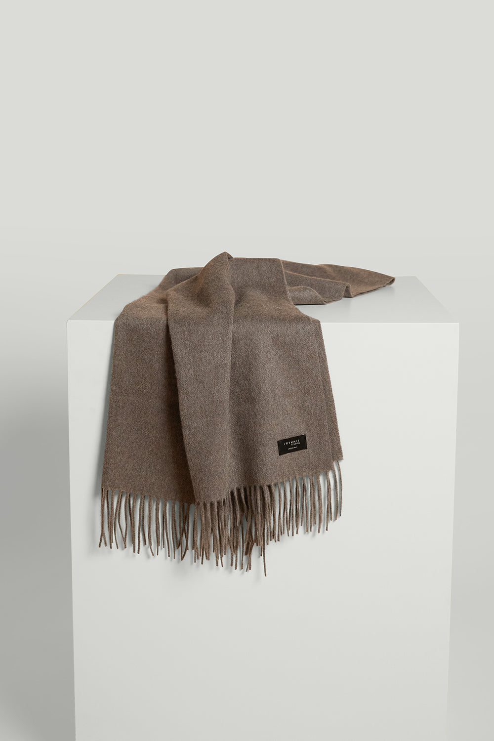 The Upcycled Oversized Cashmere Scarf Taupe
