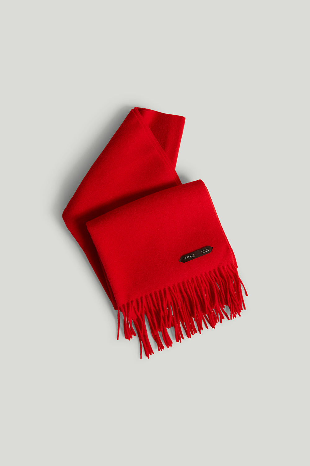 The Fringed Oversized Wool Scarf Red