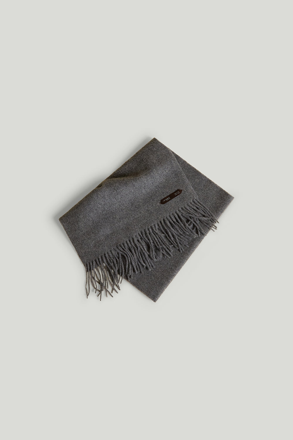 The Fringed Wool Scarf Light Grey Melange