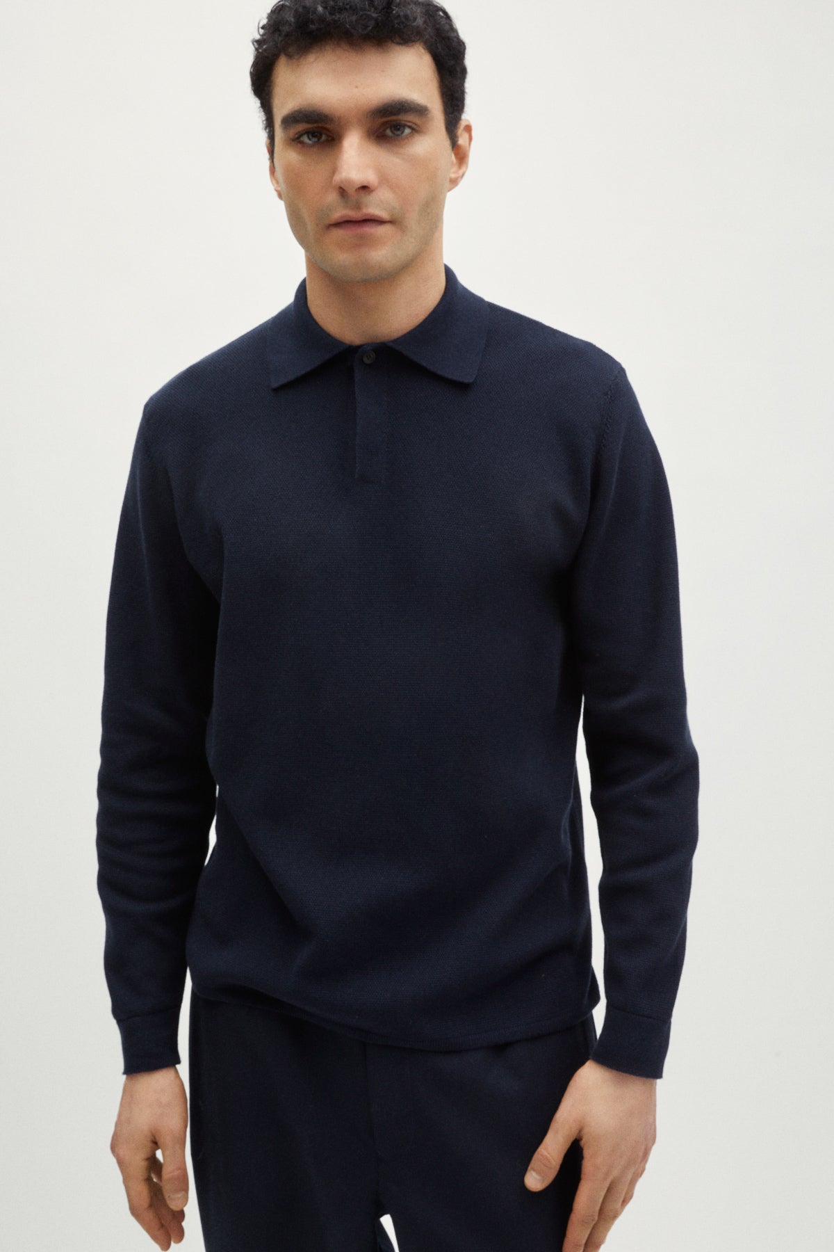 the organic cottone pique polo deep blue