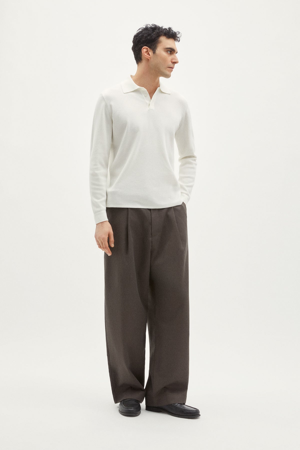 the organic cottone pique polo milk white