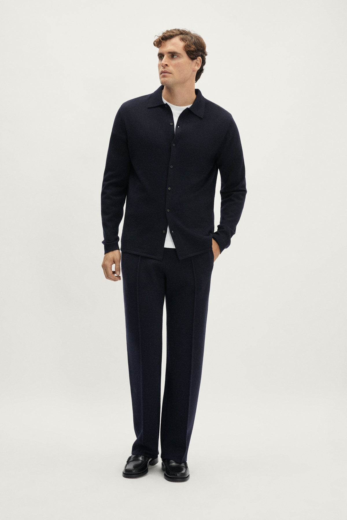 The Merino Wool Knit Shirt - blue