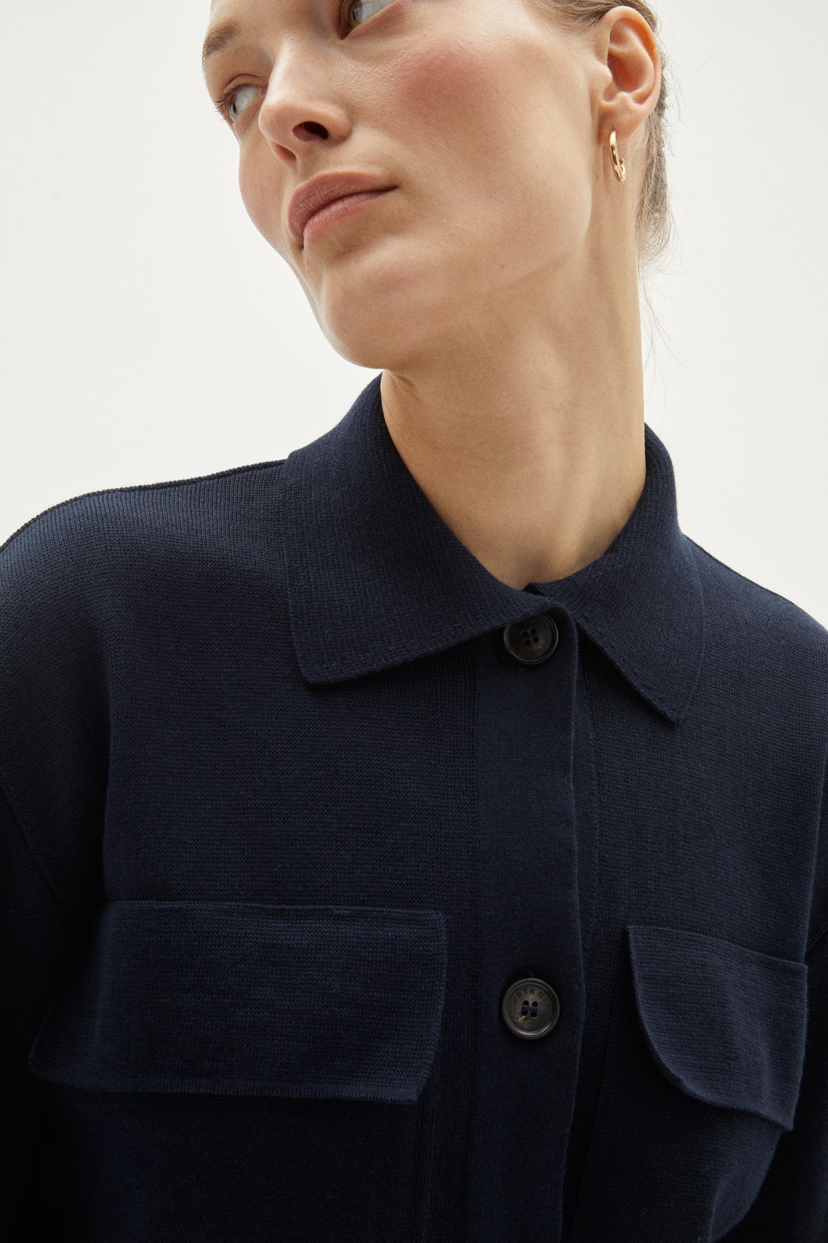 the organic cotton overshirt deep blue
