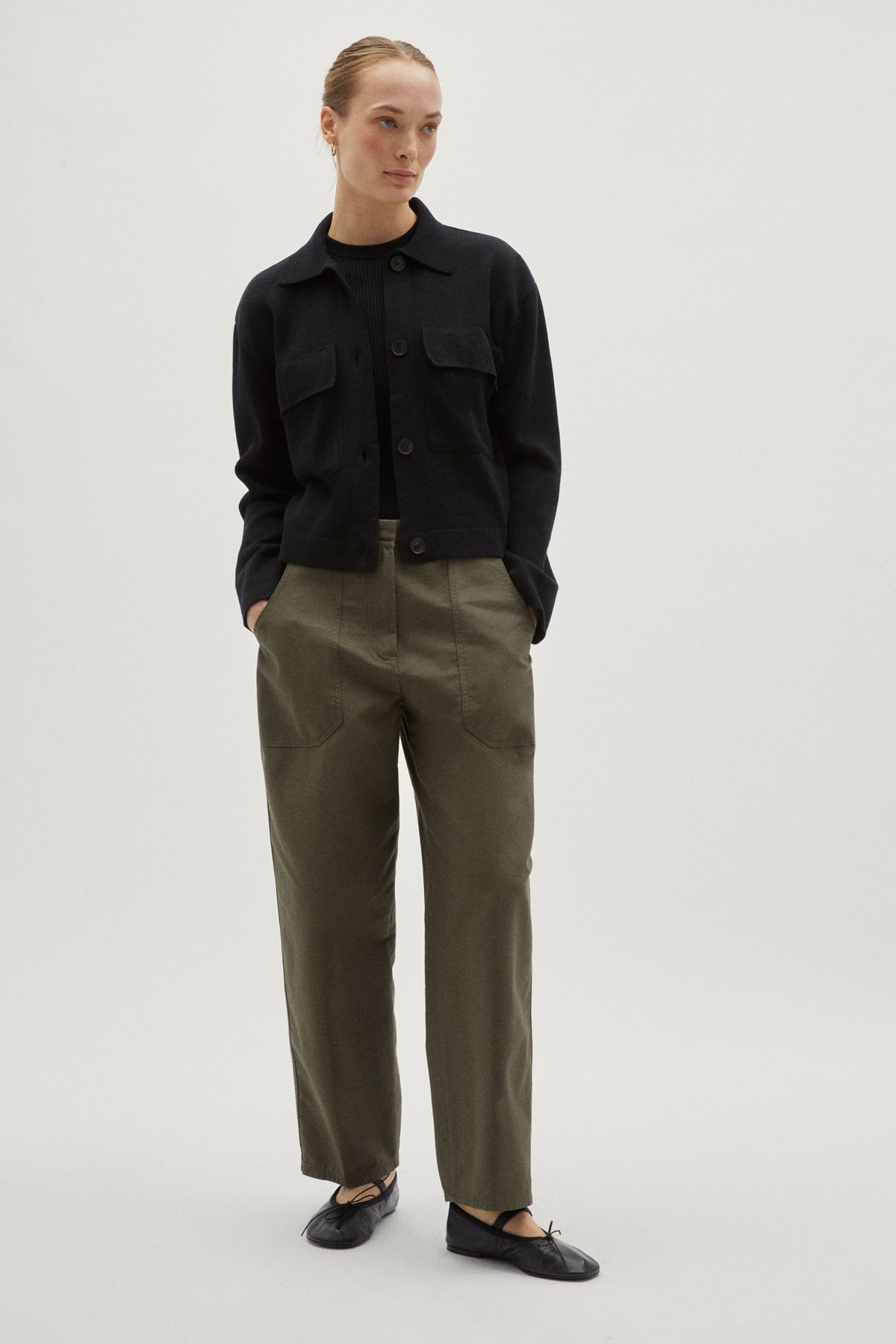 the organic cotton overshirt black
