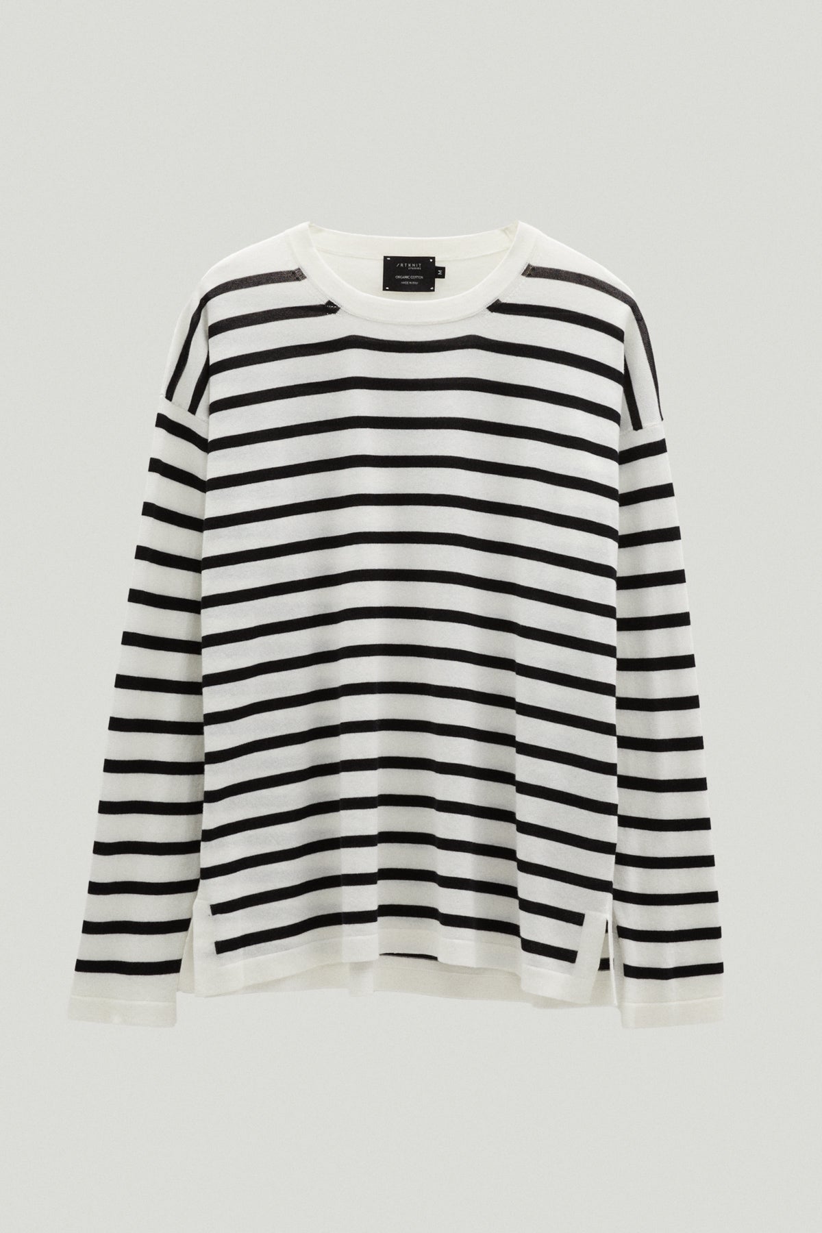 lightweight long sleeve t shirt in organic cotton stripes