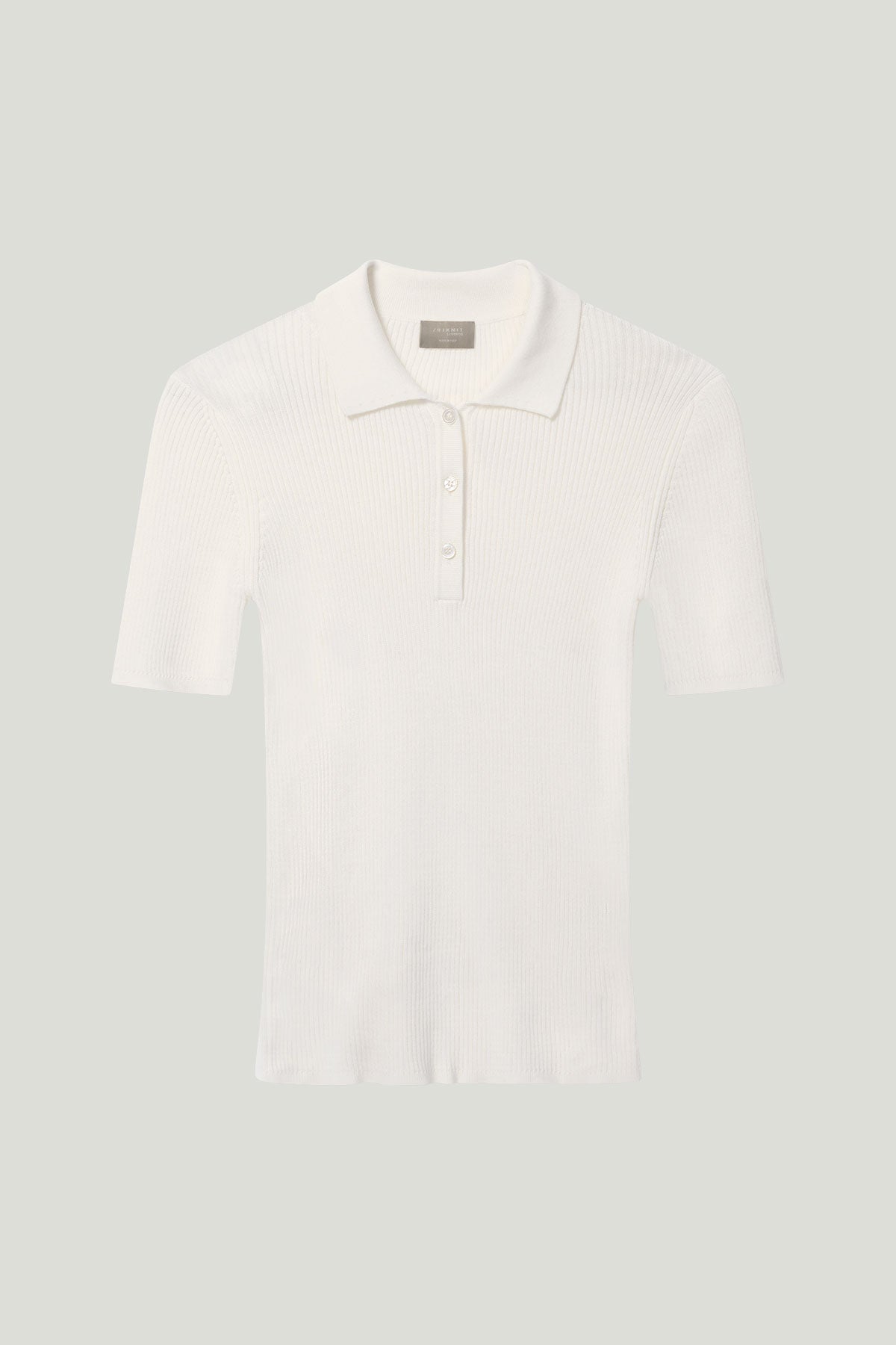 organic cotton ribbed polo white