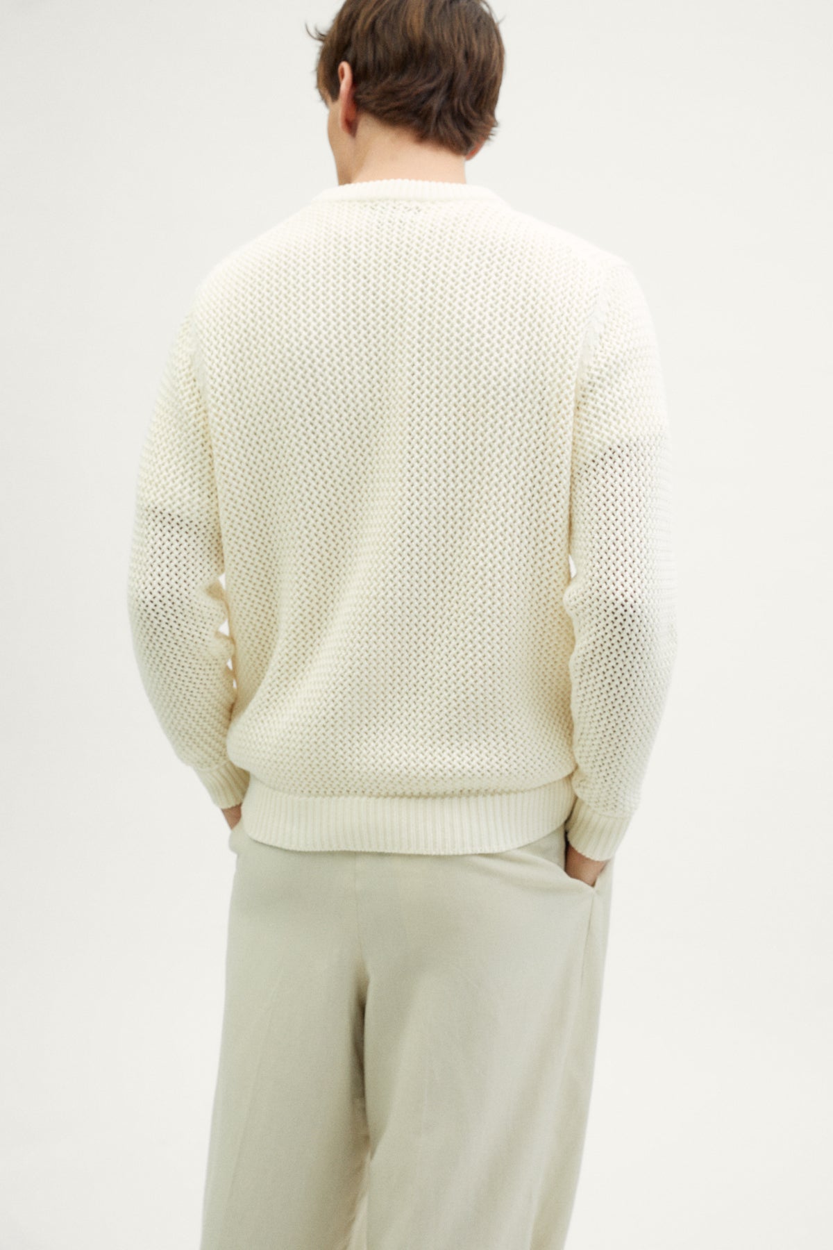 The Organic Cotton Open-Tricot Sweater milk white