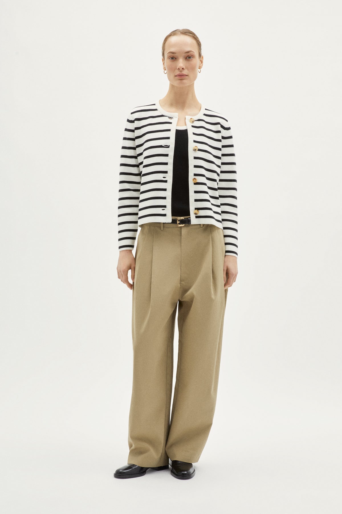 the sleek organic cotton jacket stripes