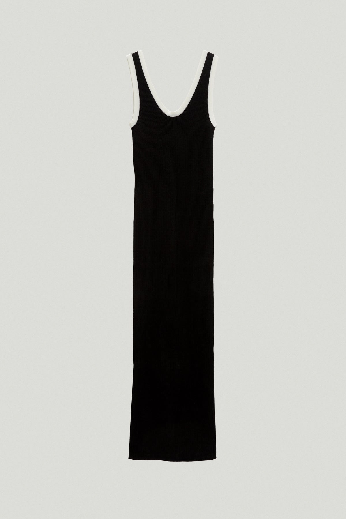 the organic cotton long ribbed tank dress black