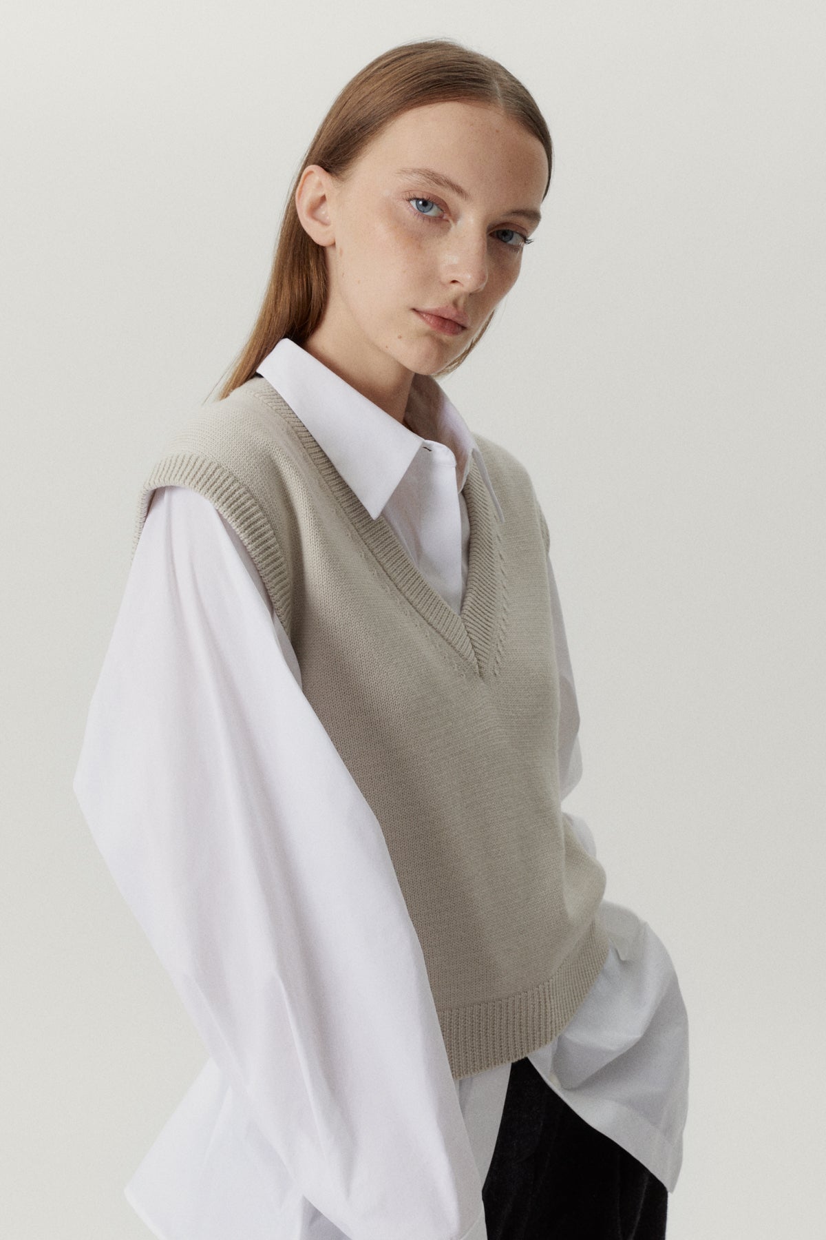 the merino wool vest pearl