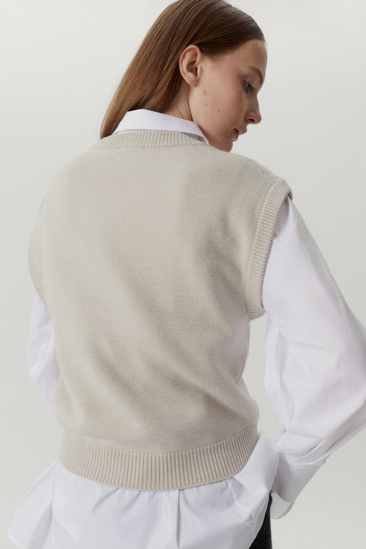 the merino wool vest pearl