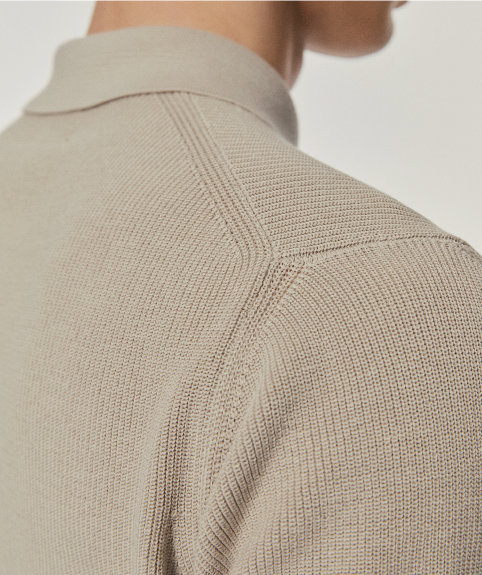 organic cotton ribbed polo sand