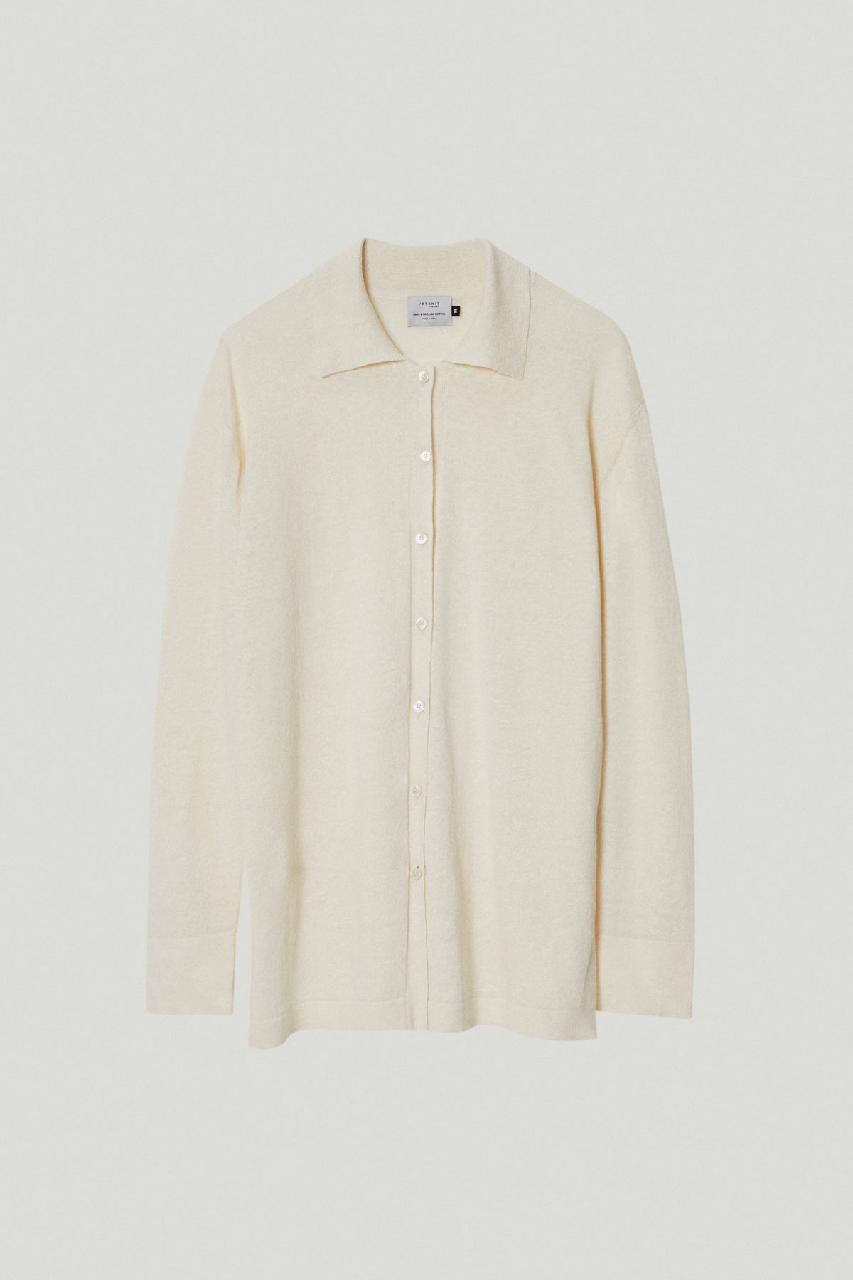 the linen cotton long sleeve shirt milk white