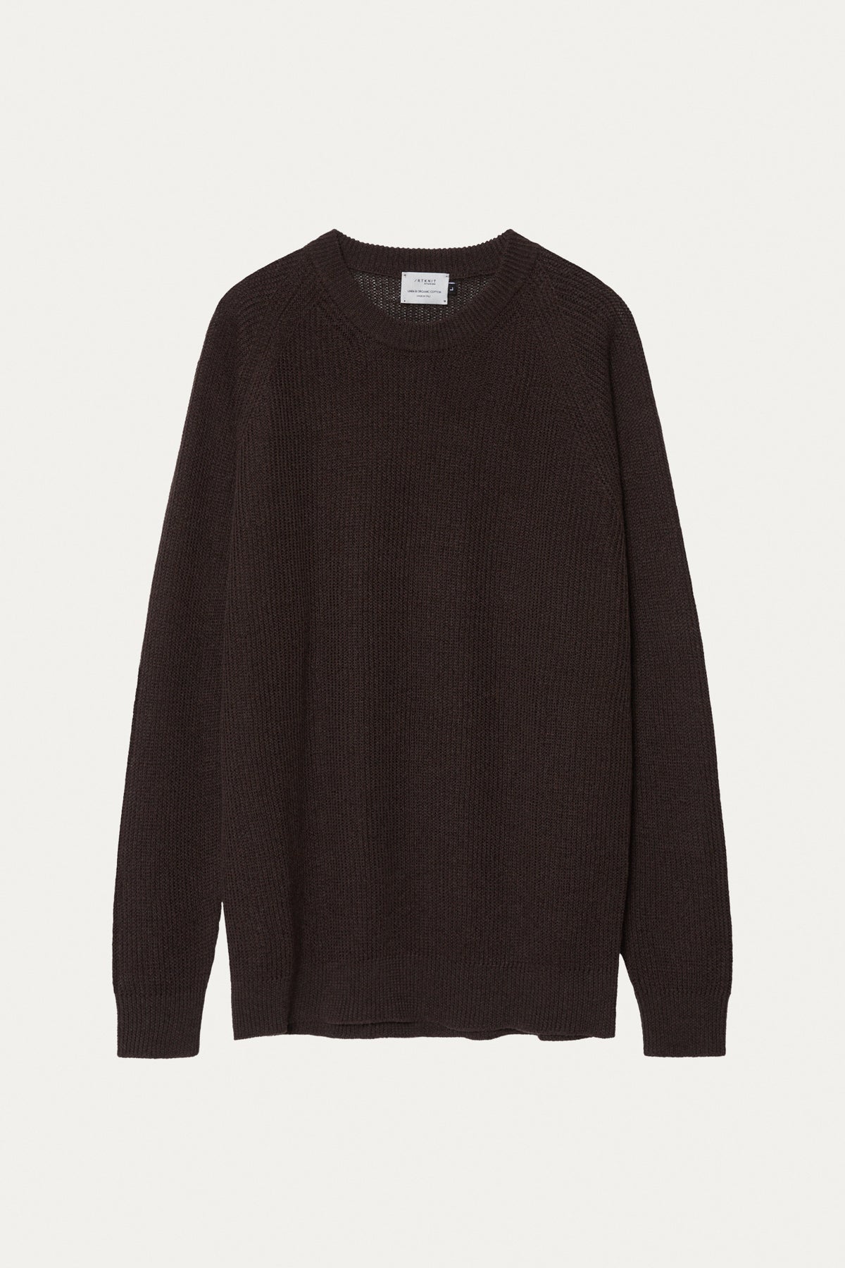 the linen cotton ribbed sweater brown